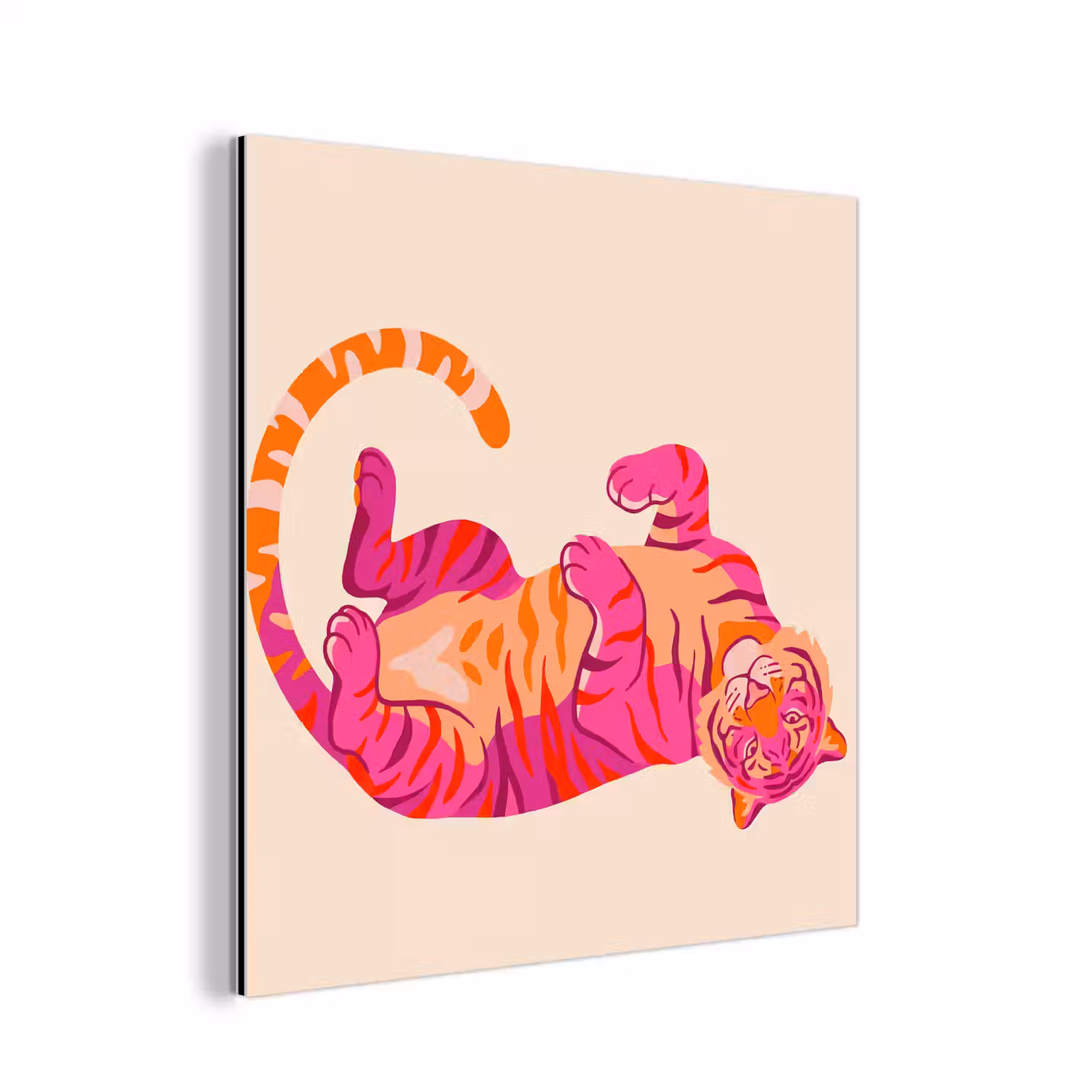 Tijger - Roze - Oranje aluminium wit klein -3d