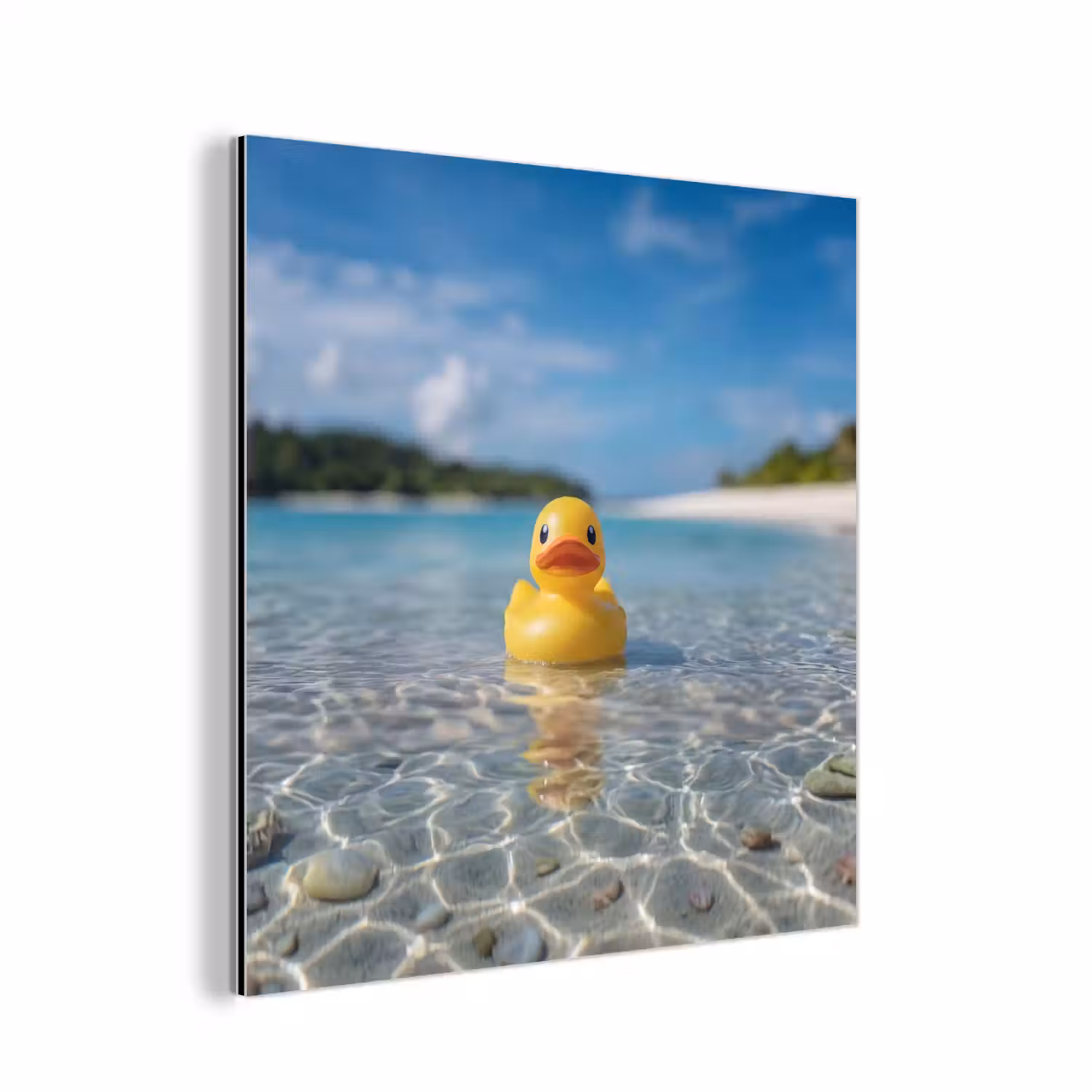 Tropisch - Badeend - geel aluminium wit klein -3d