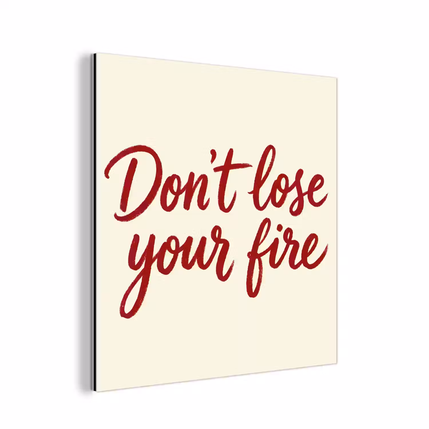 Don't lose your fire - Rood - Wit - Minimalistisch aluminium wit klein -3d