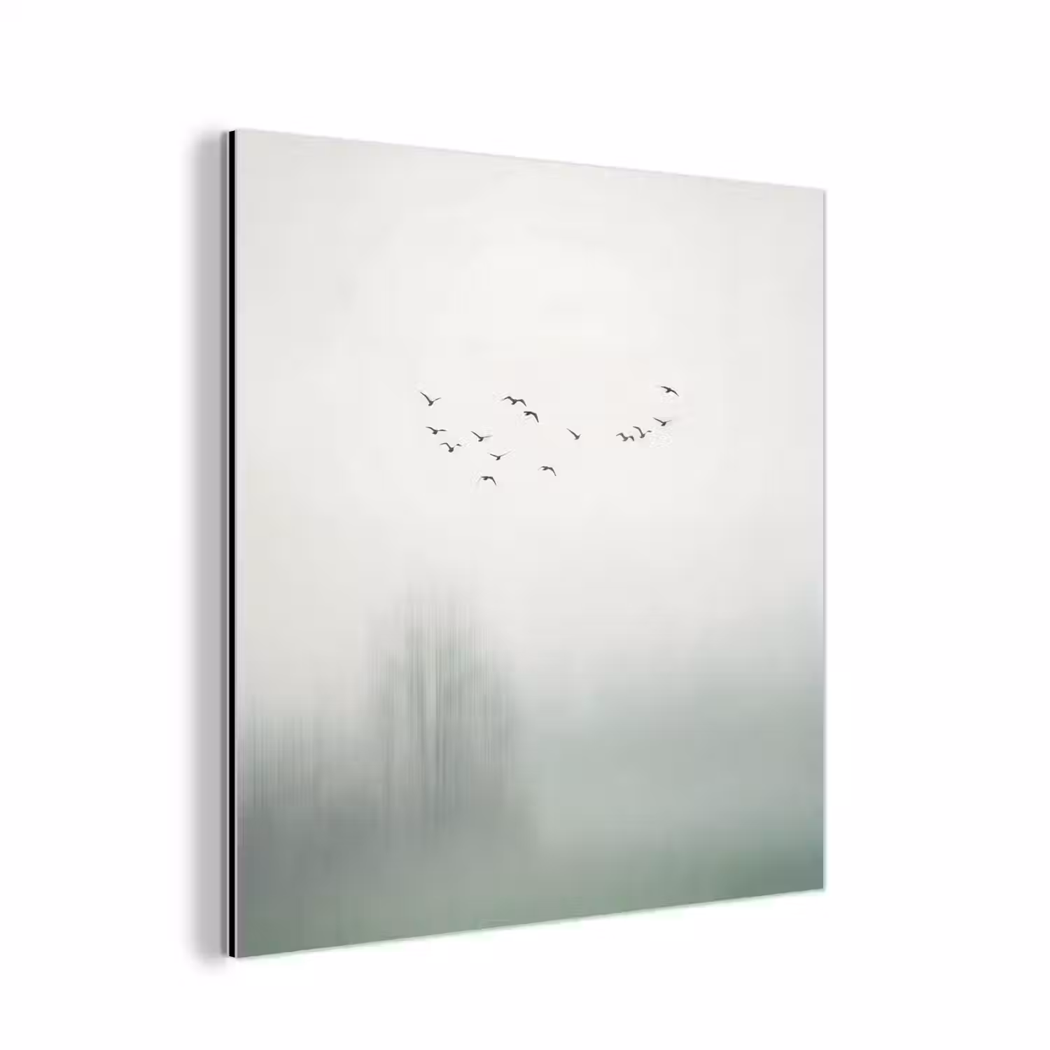 Vogel - Vlucht - Natuur - Minimalistisch aluminium wit klein -3d