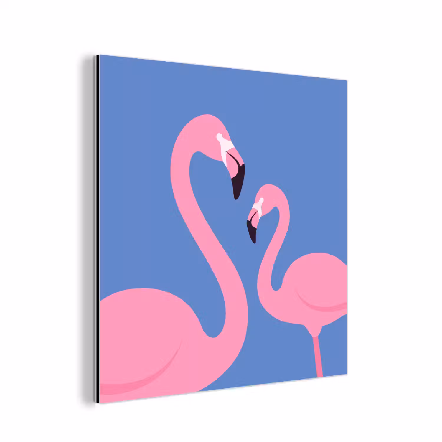 Vogel - Paar - Dieren - Modern - Roze aluminium wit klein -3d