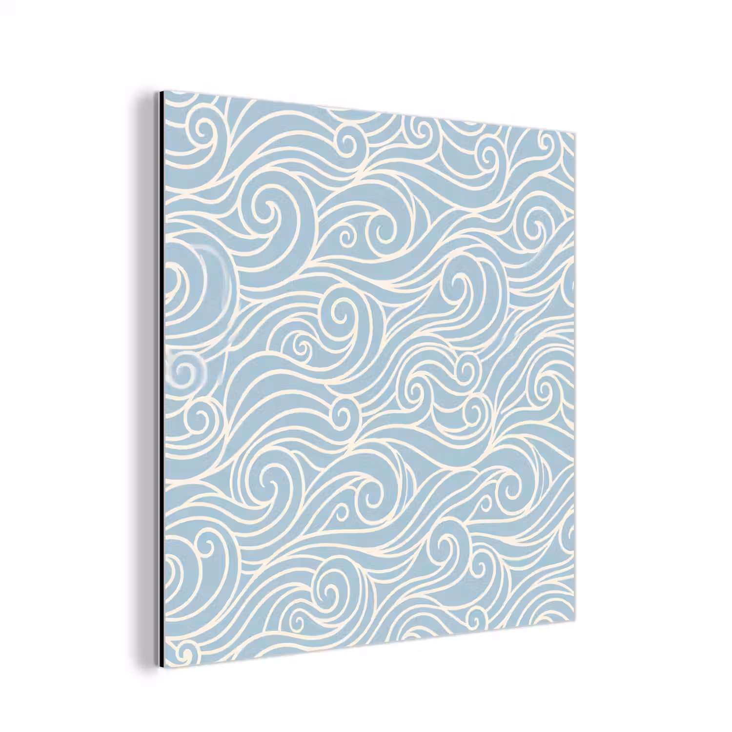 Golf - Abstract - Natuur - Modern - Blauw aluminium wit klein -3d