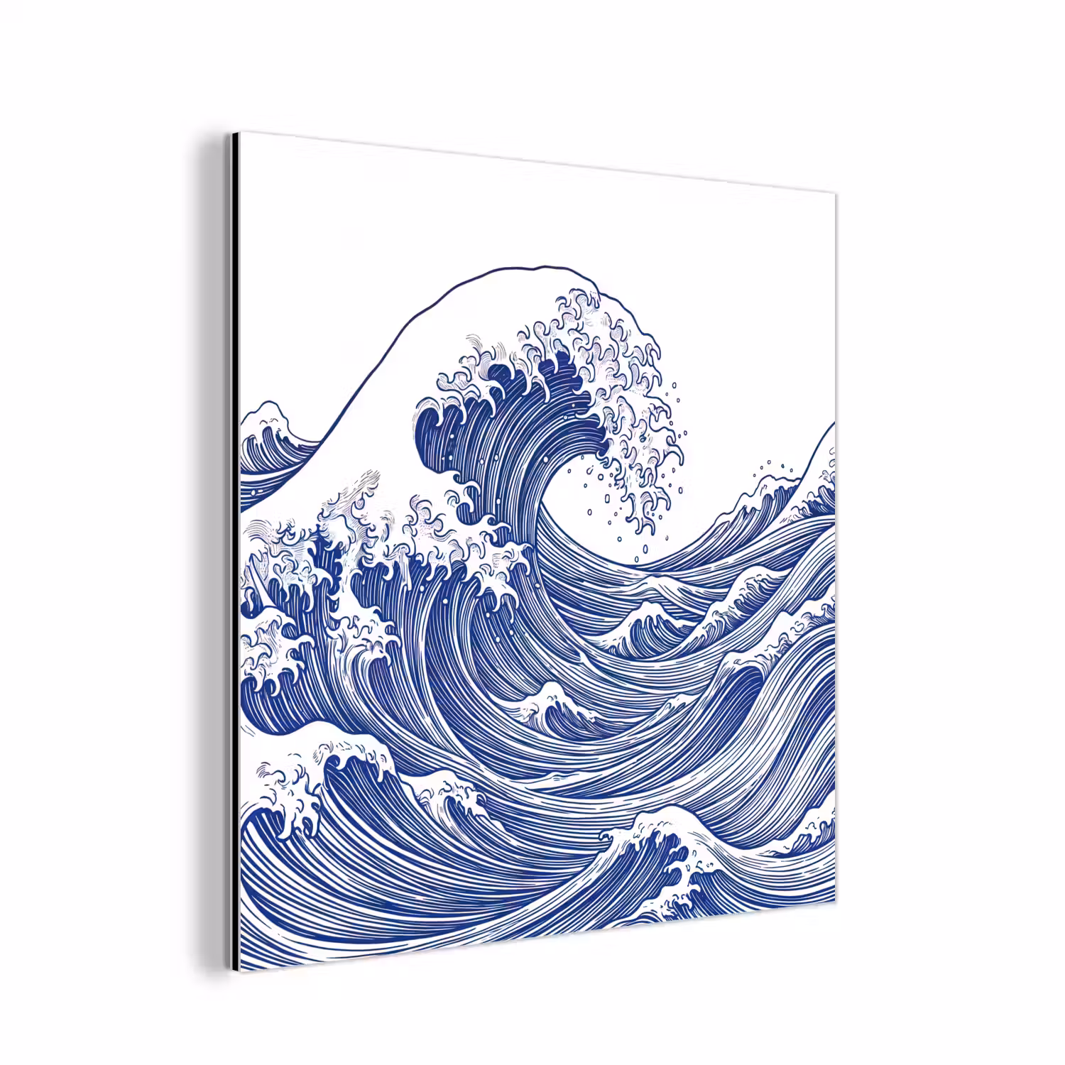 Golf - Japans - Zee - Illustratie - Blauw aluminium wit klein -3d
