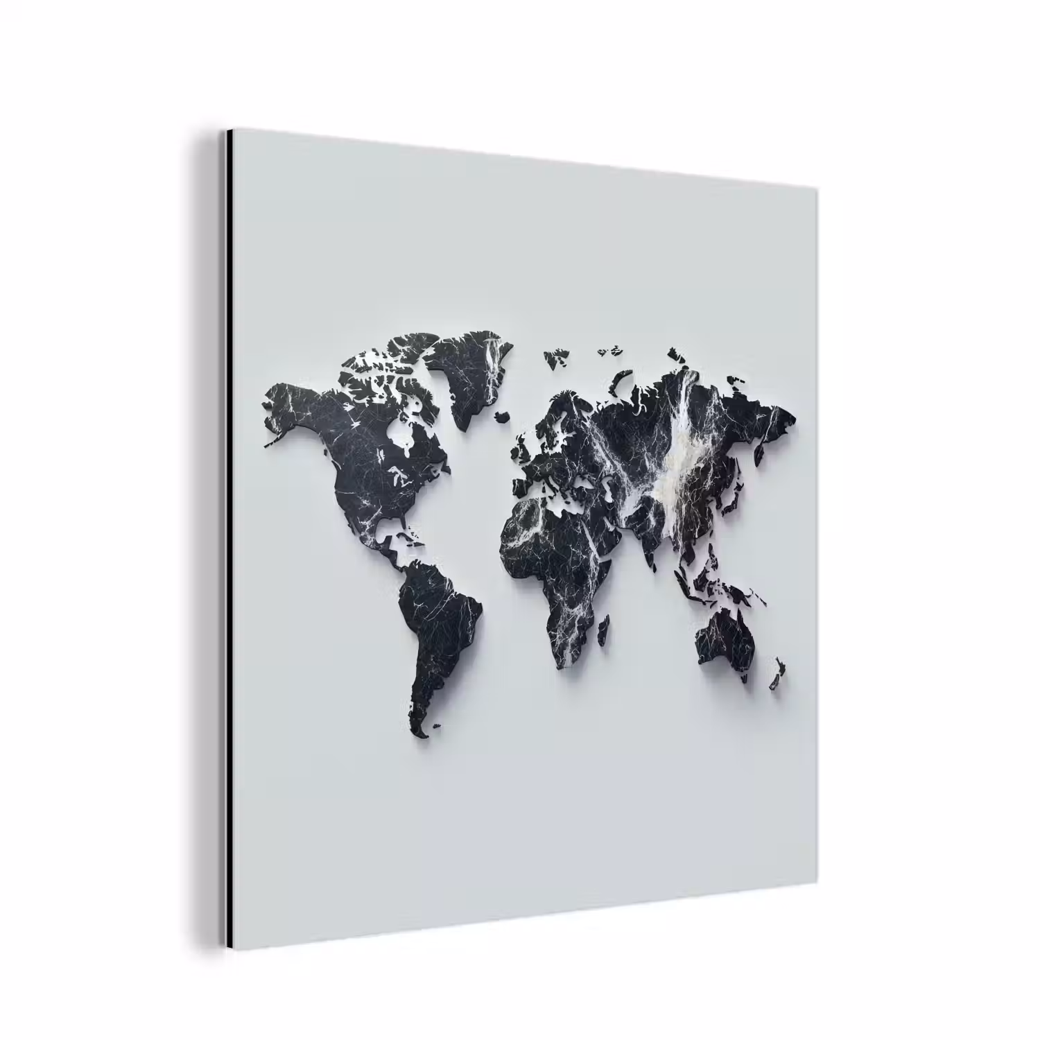 Wereldkaart - Dynamisch - Marmer - Wit aluminium wit klein -3d