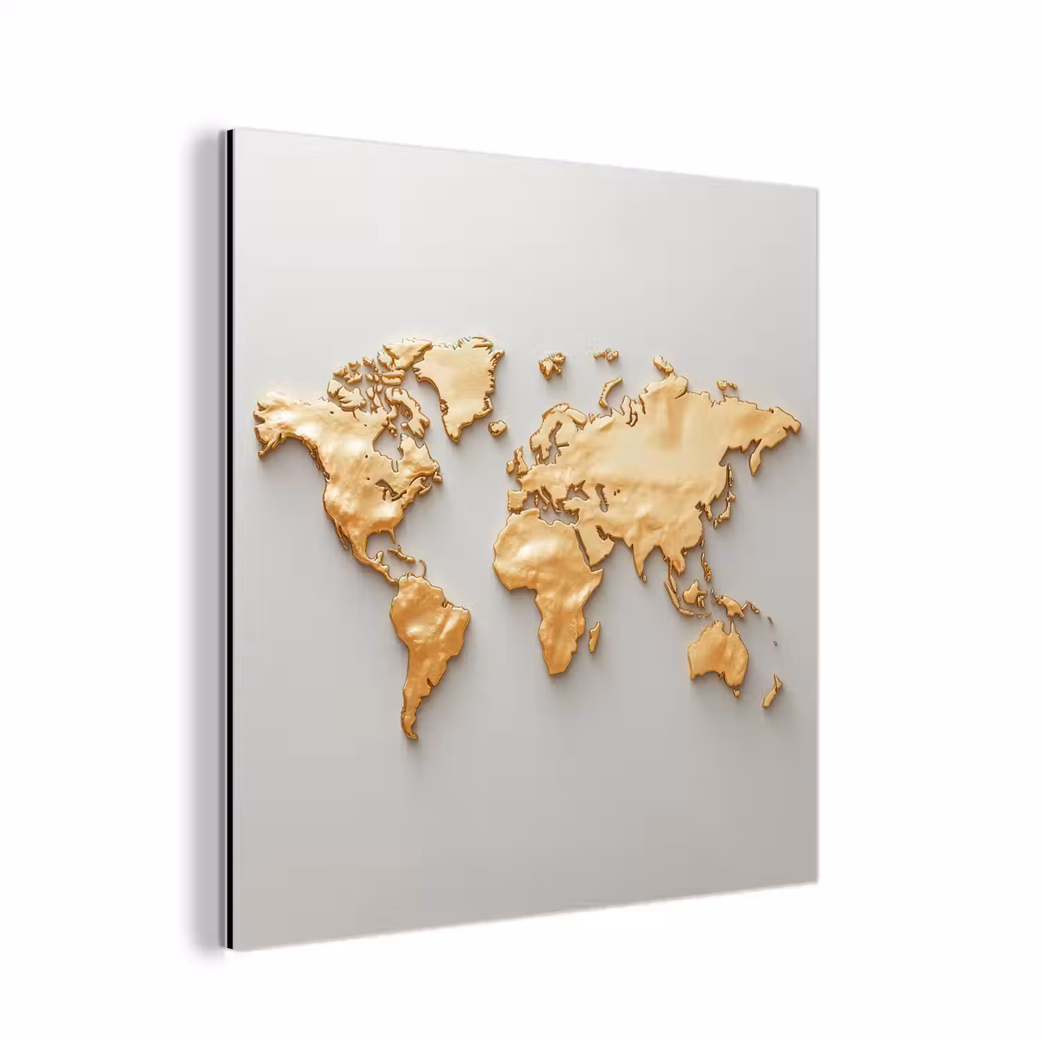 Wereldkaart - Luxe uitstraling - Wit aluminium wit klein -3d