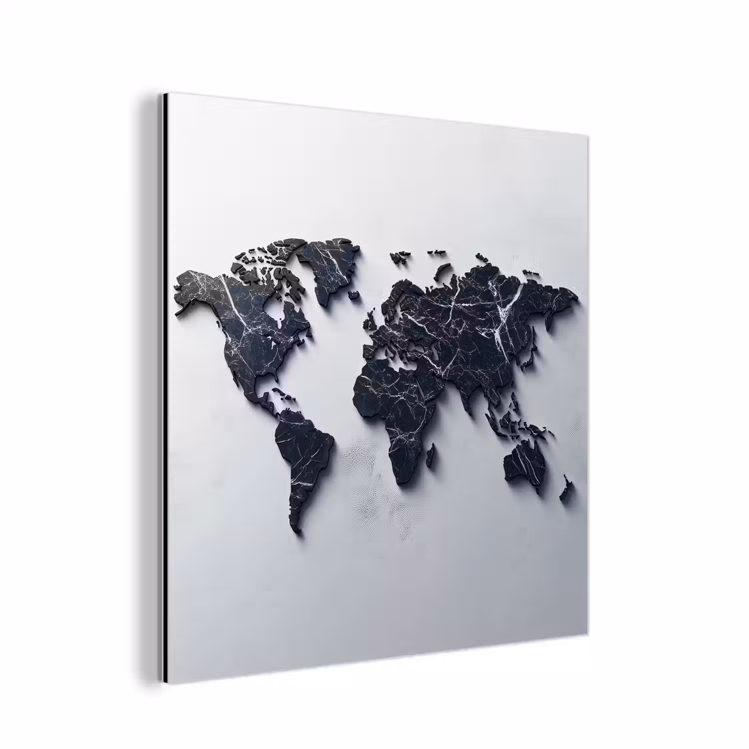 Wereldkaart - Marmer - Ruwe achtergrond aluminium wit klein -3d