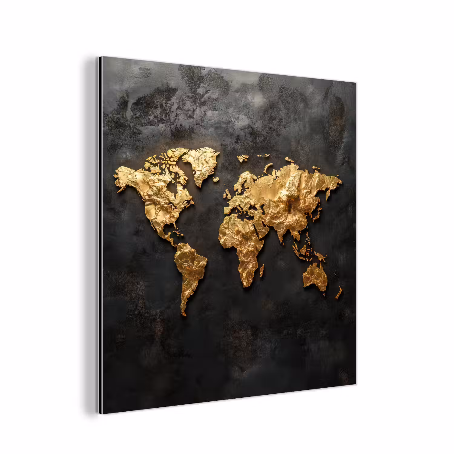 Wereldkaart - Reliëf - Tactiele karakter aluminium wit klein -3d