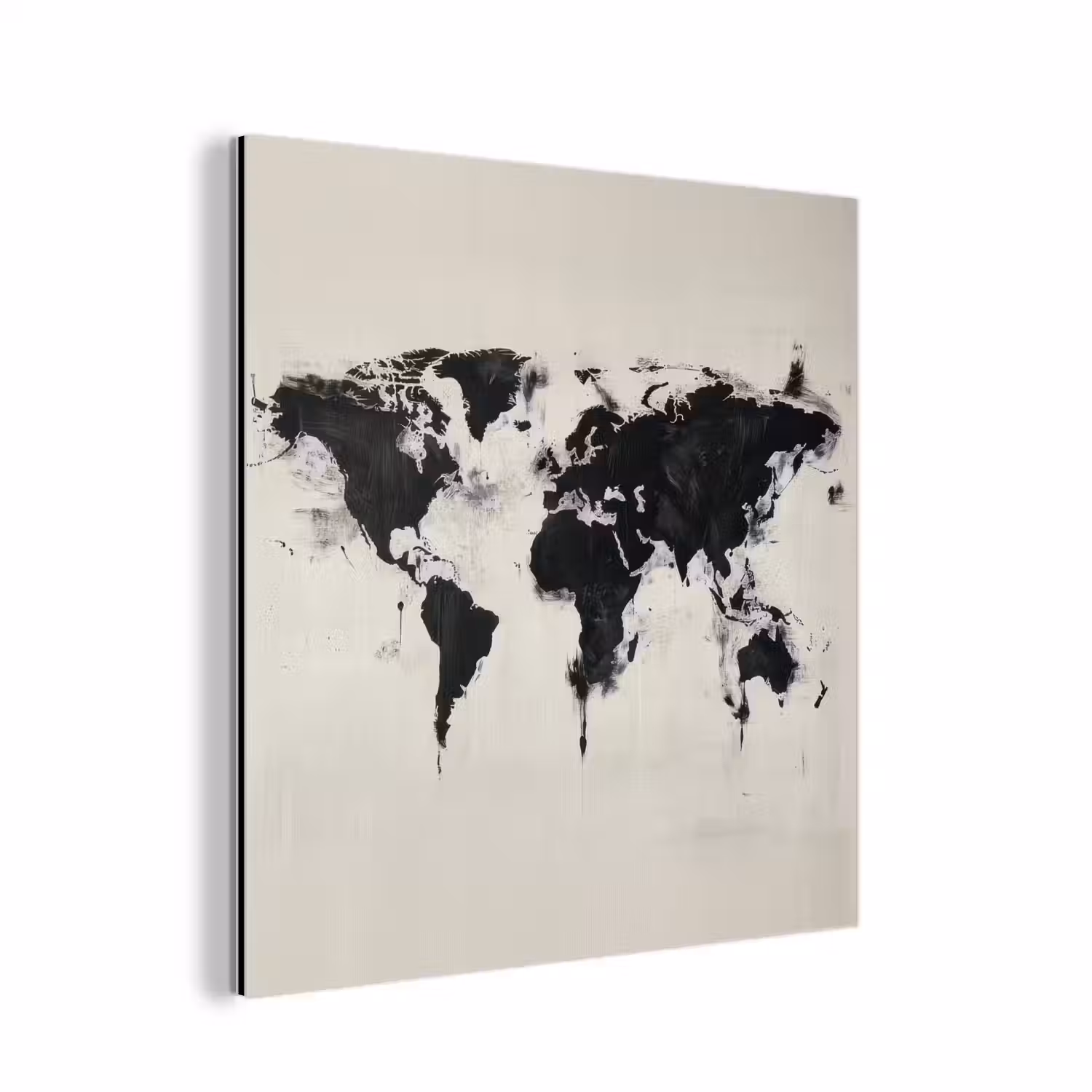 Wereldkaart - Textuur - Verf aluminium wit klein -3d