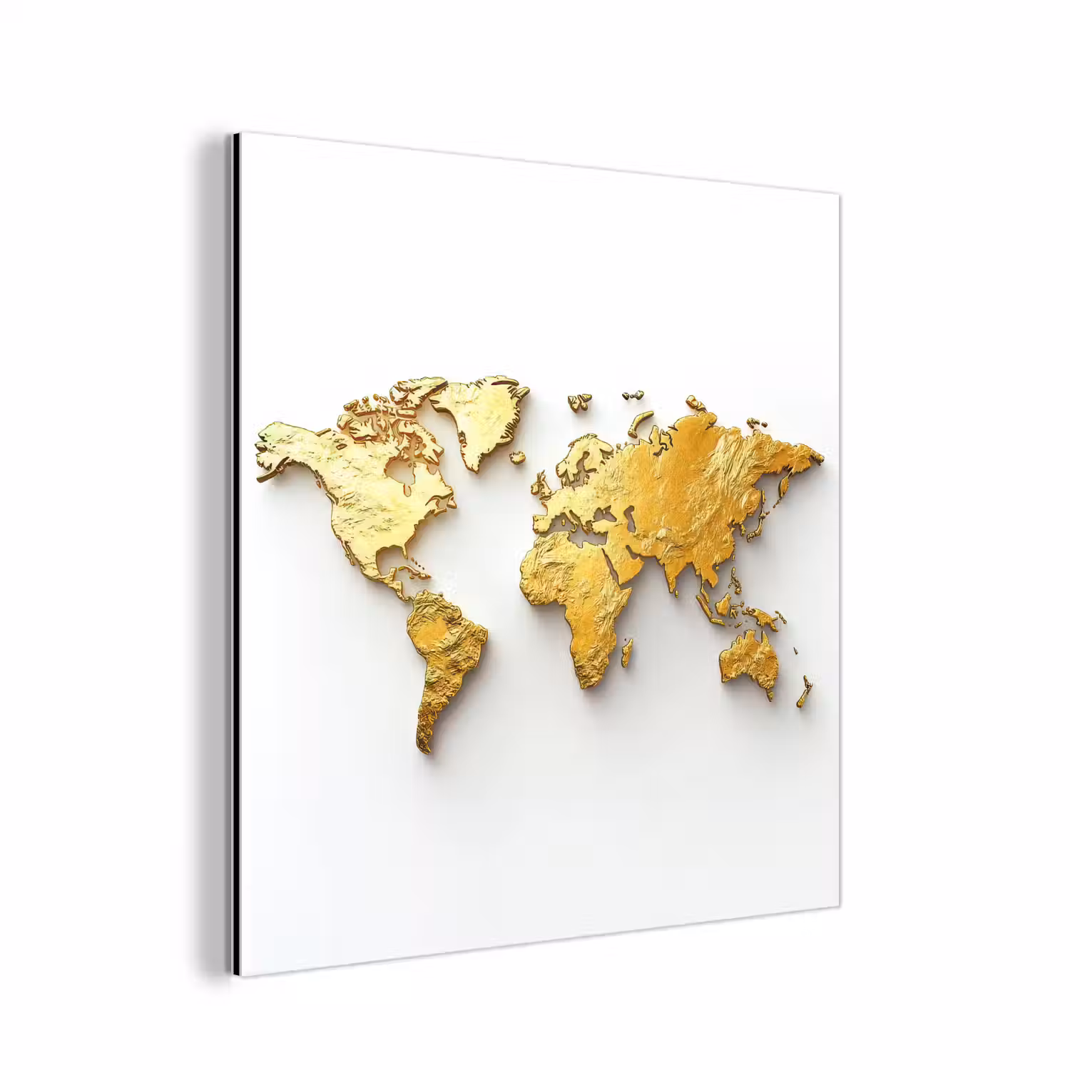 Wereldkaart - Volumineus - Wit aluminium wit klein -3d