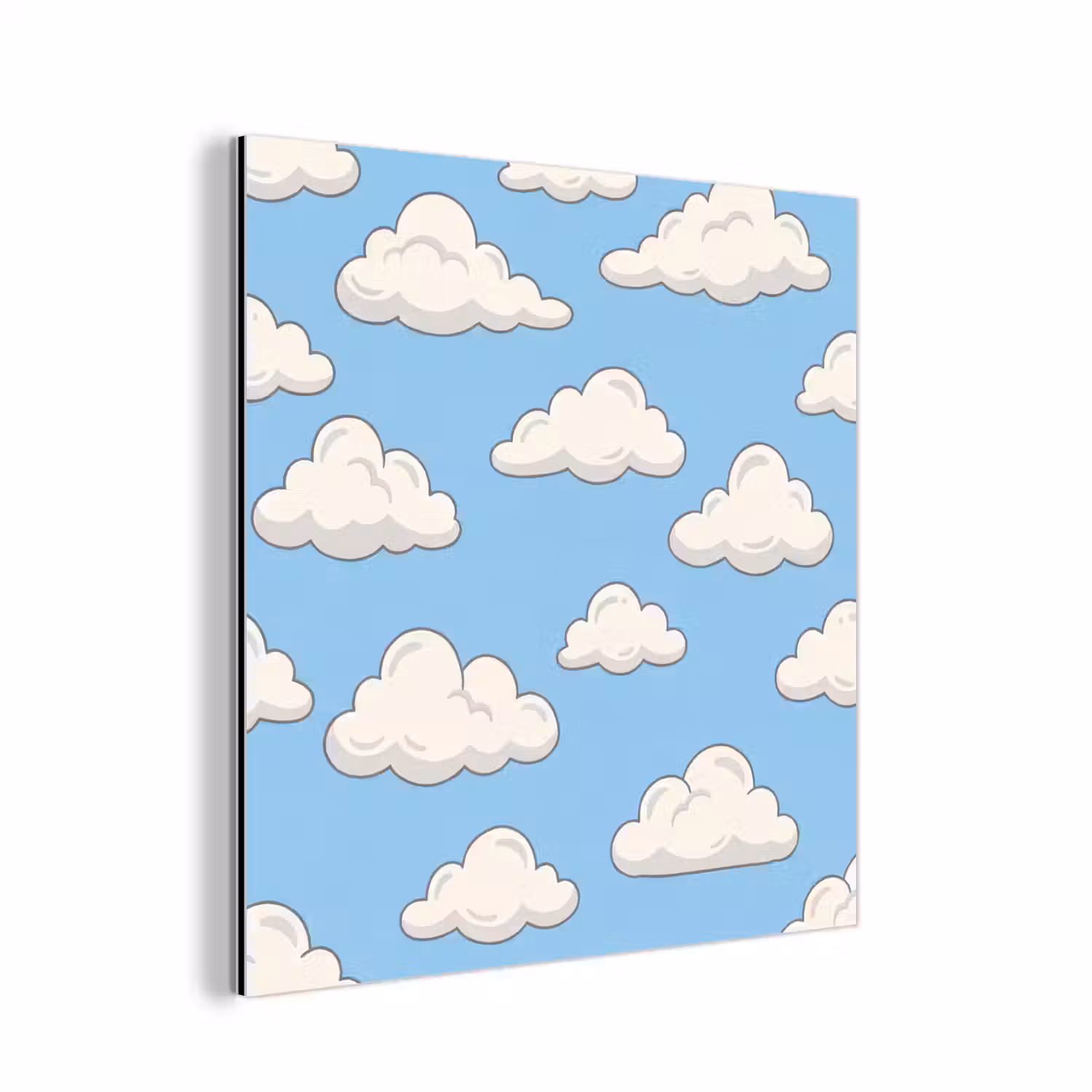 Wolk - Cartoon - Lucht - Blauw - Wit aluminium wit klein -3d
