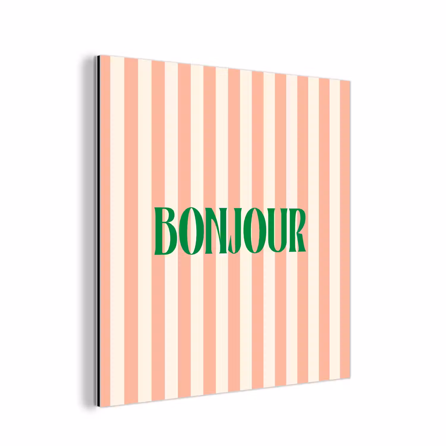 Zachtroze - Groen - Strepen - Bonjour aluminium wit klein -3d