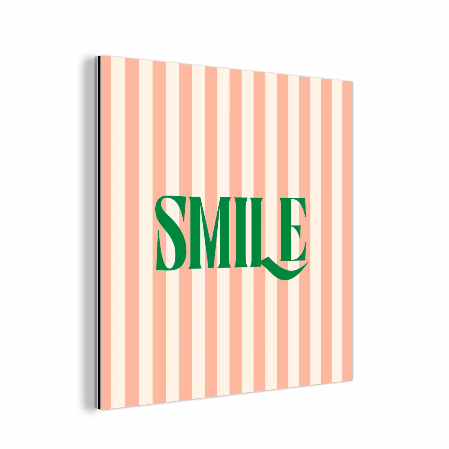 Zachtroze - Groen - Strepen - Smile aluminium wit klein -3d