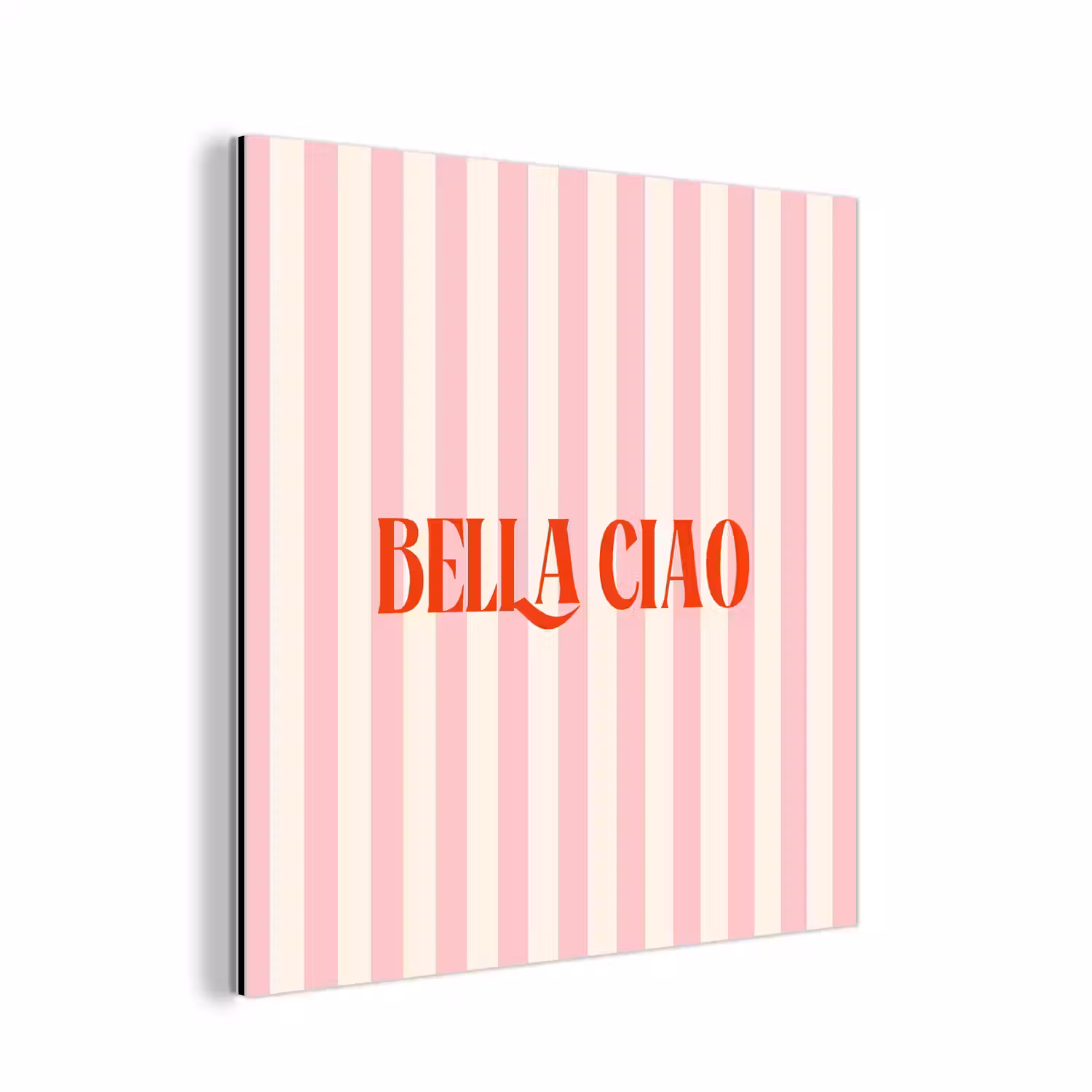 Zachtroze - Rood - Strepen - Bella Ciao aluminium wit klein -3d
