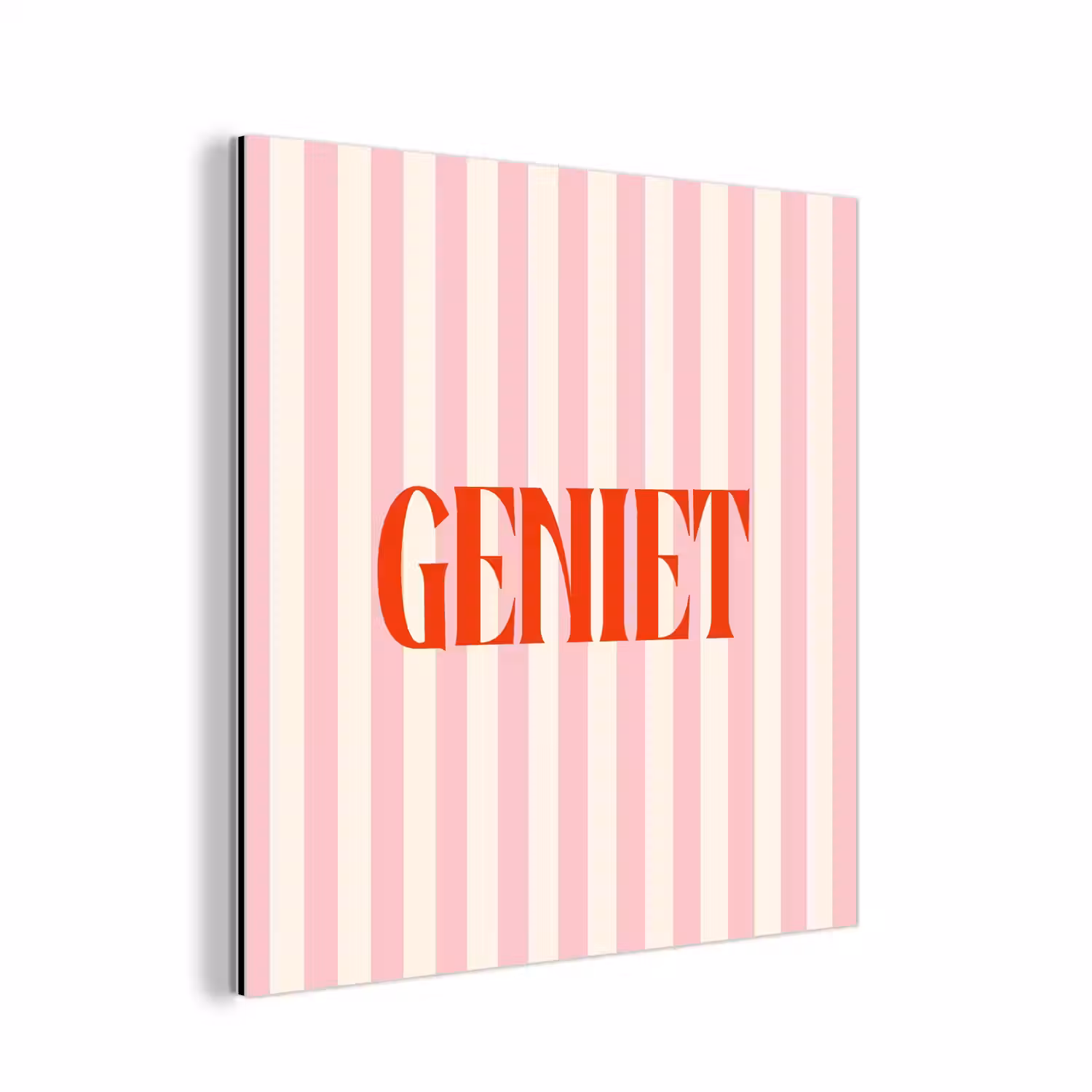 Zachtroze - Rood - Strepen - Geniet aluminium wit klein -3d