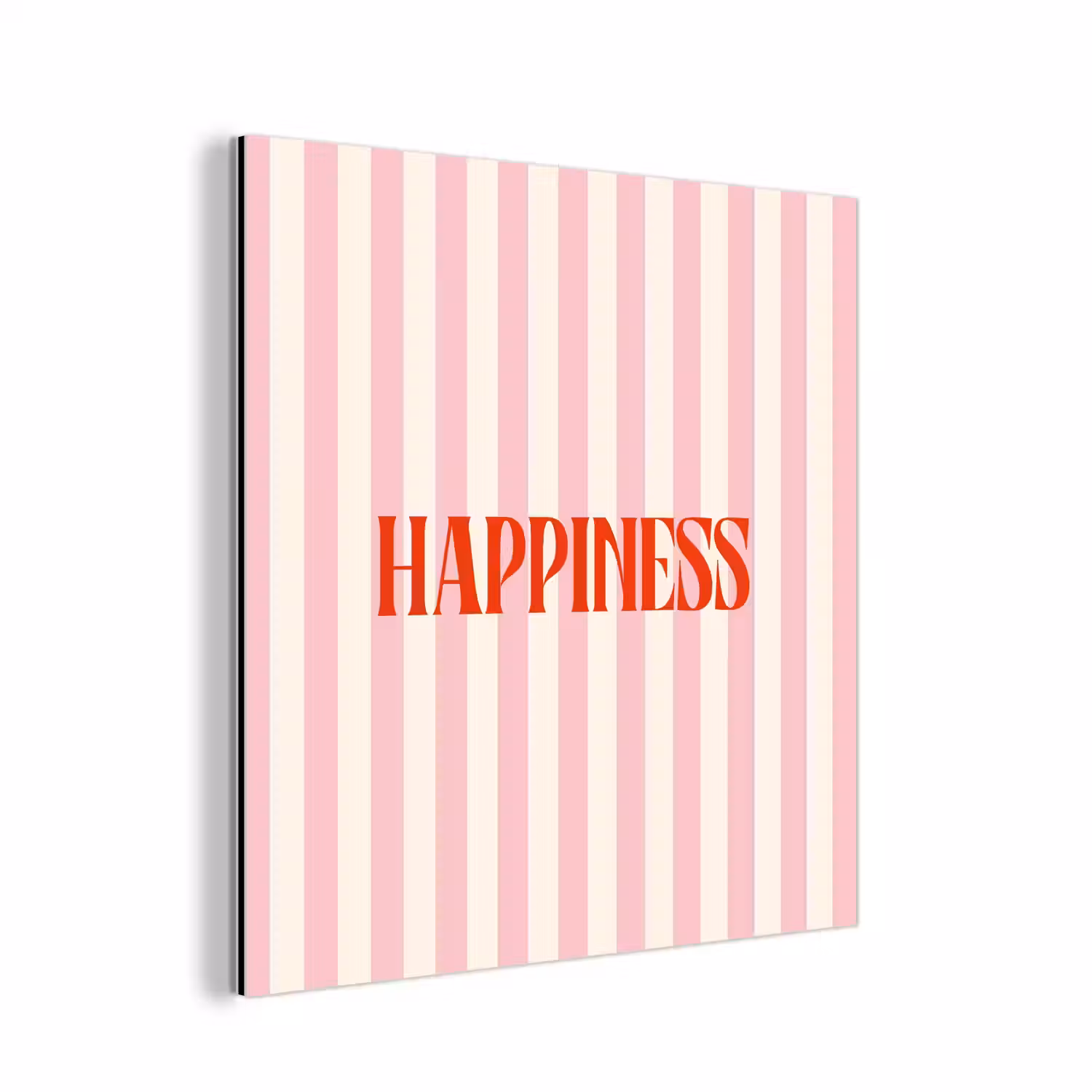 Zachtroze - Rood - Strepen - Happiness aluminium wit klein -3d