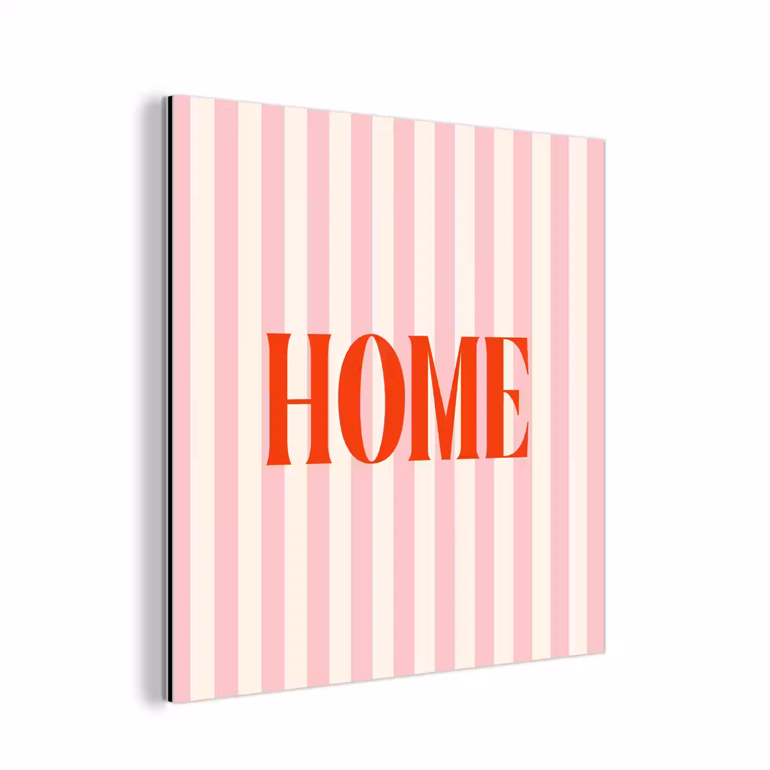 Zachtroze - Rood - Strepen - Home aluminium wit klein -3d