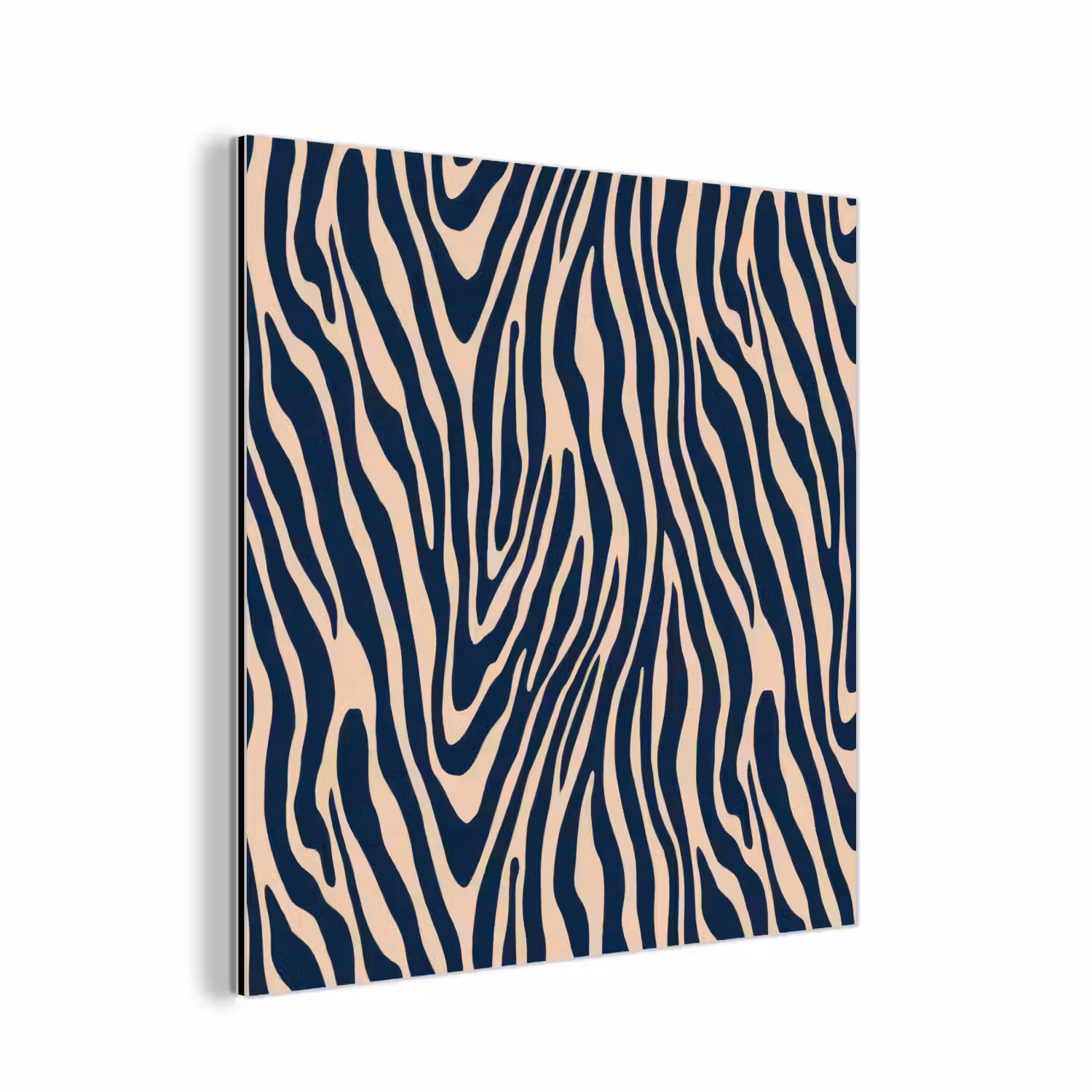 Zebra - Patroon - Blauw - Beige aluminium wit klein 46 -3d