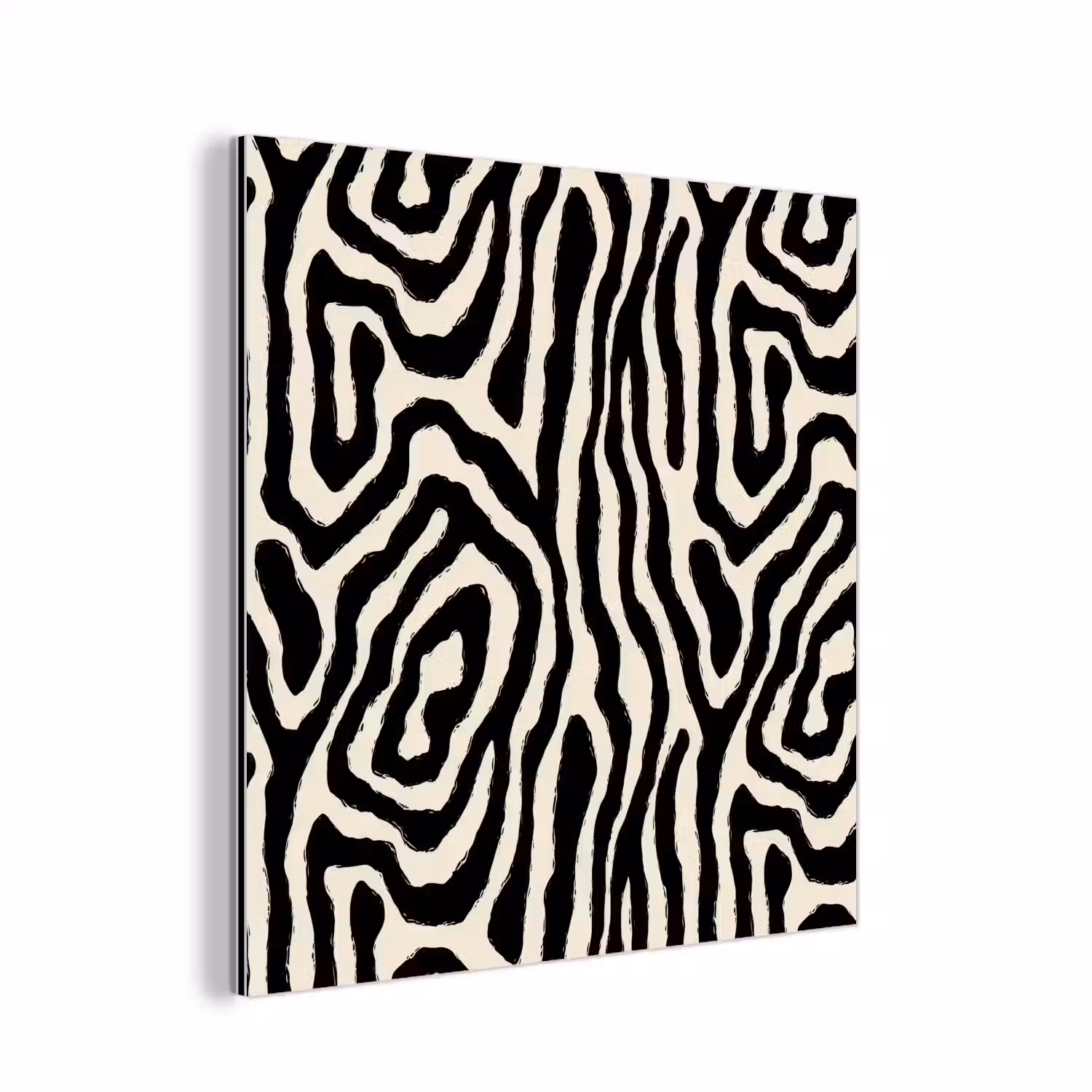 Zebra - Zwart - Abstract aluminium wit klein 46 -3d