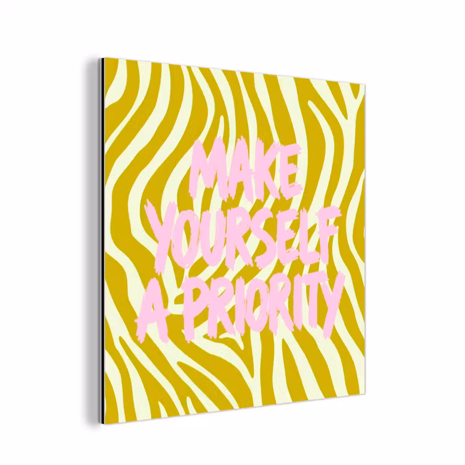Zebraprint - Priority - Roze aluminium wit klein -3d