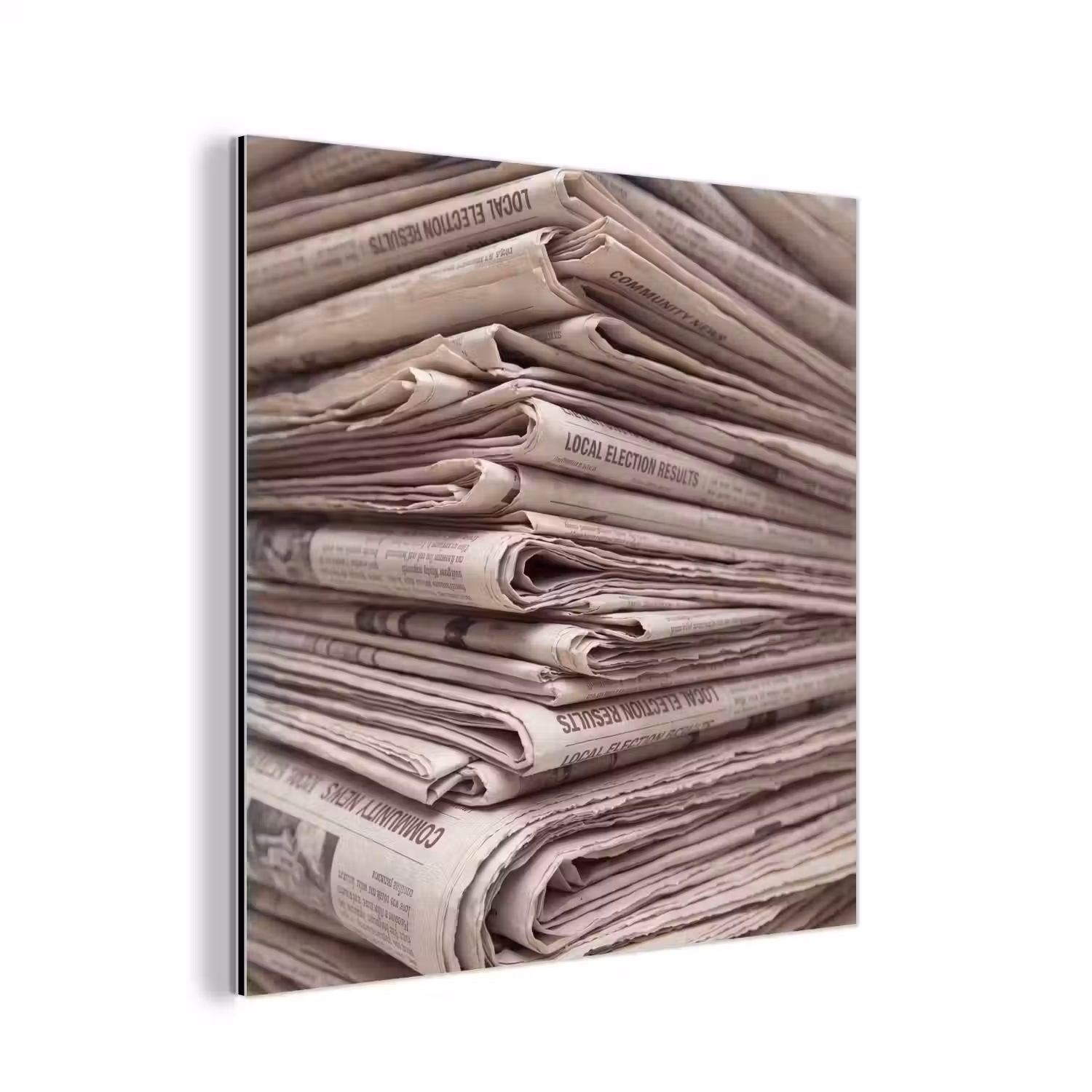 Kranten - Stapel - Nieuws - Vintage - Beige aluminium wit klein -3d