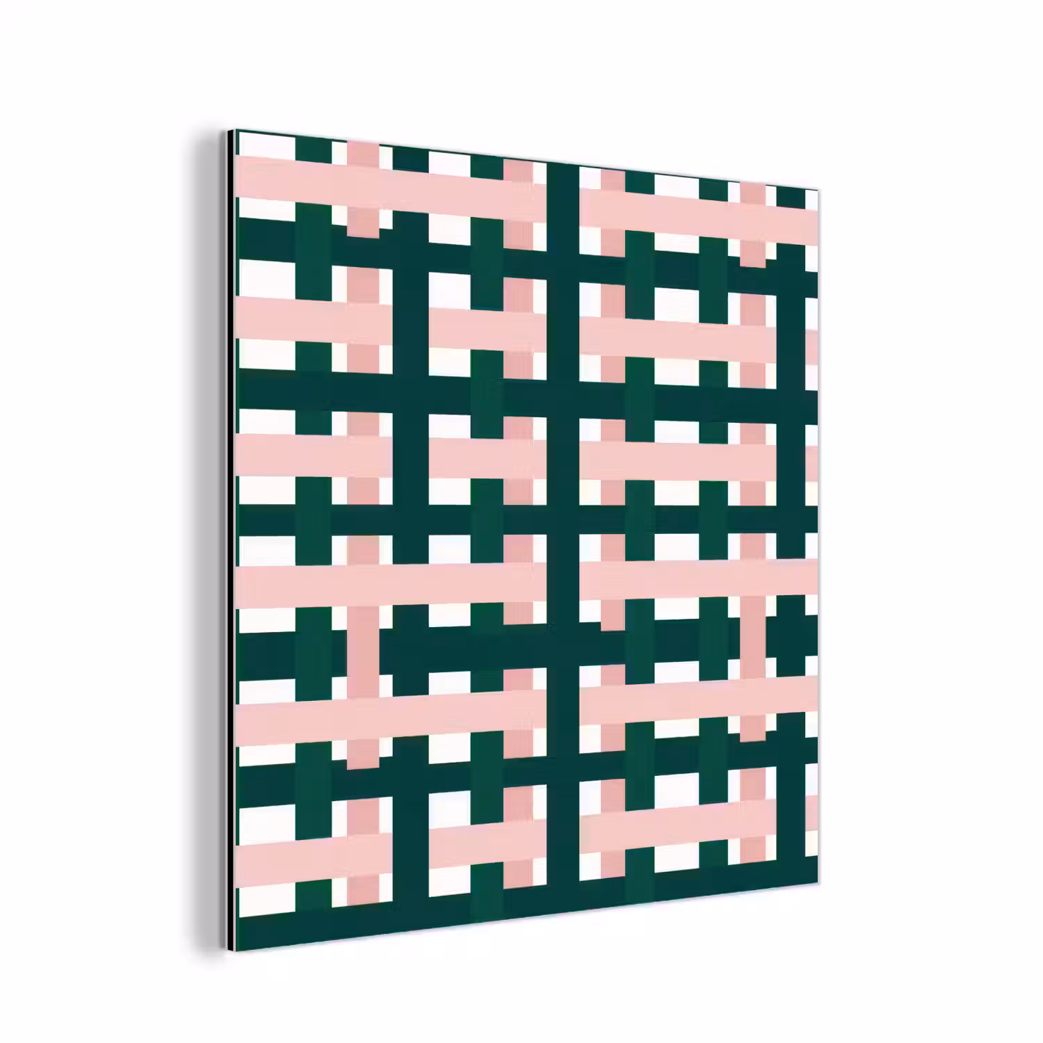 Vlechtpatroon - Groen - Roze - Grafisch aluminium wit klein 46 -3d
