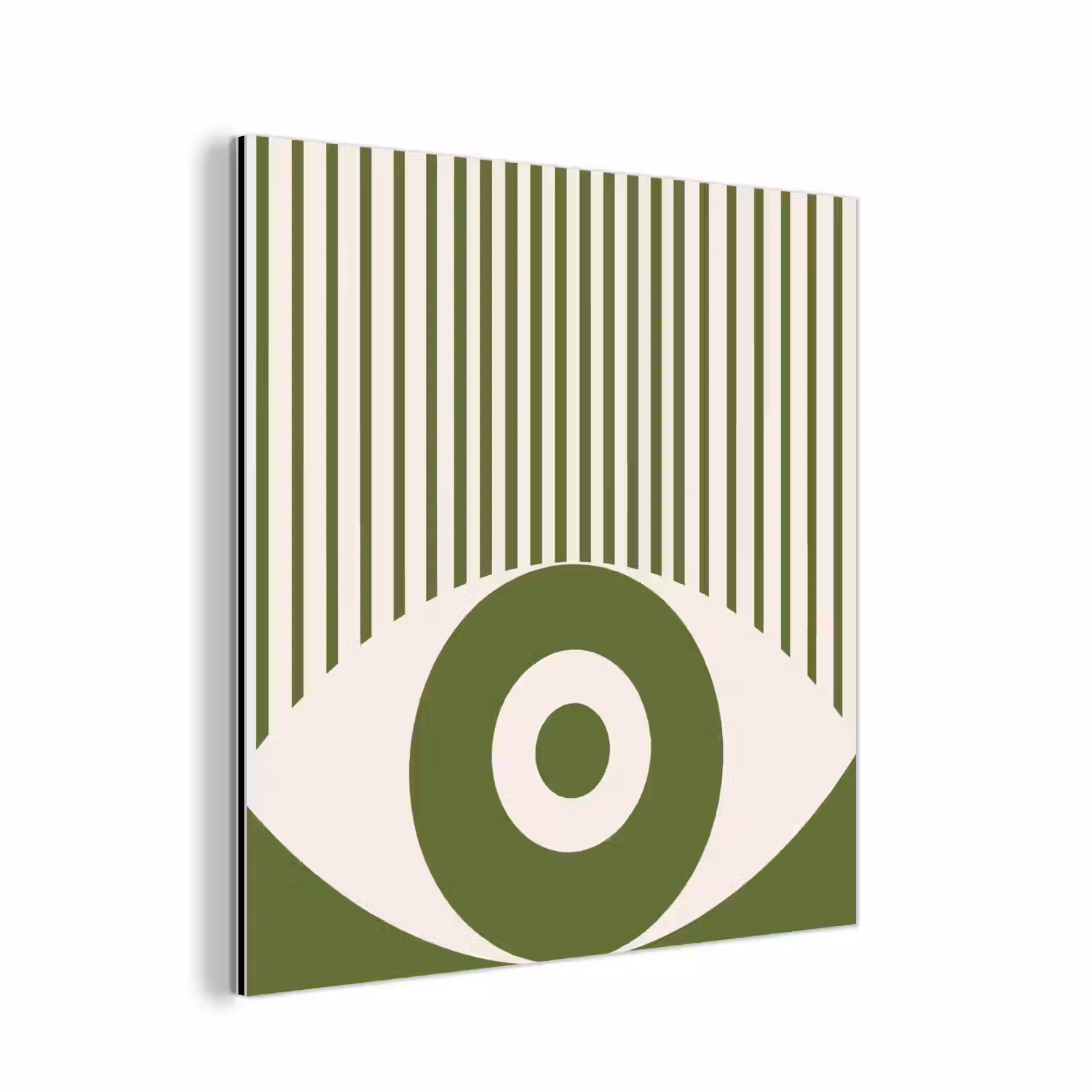 Abstract - Oog - Strepen - Modern - Groen aluminium wit klein -3d