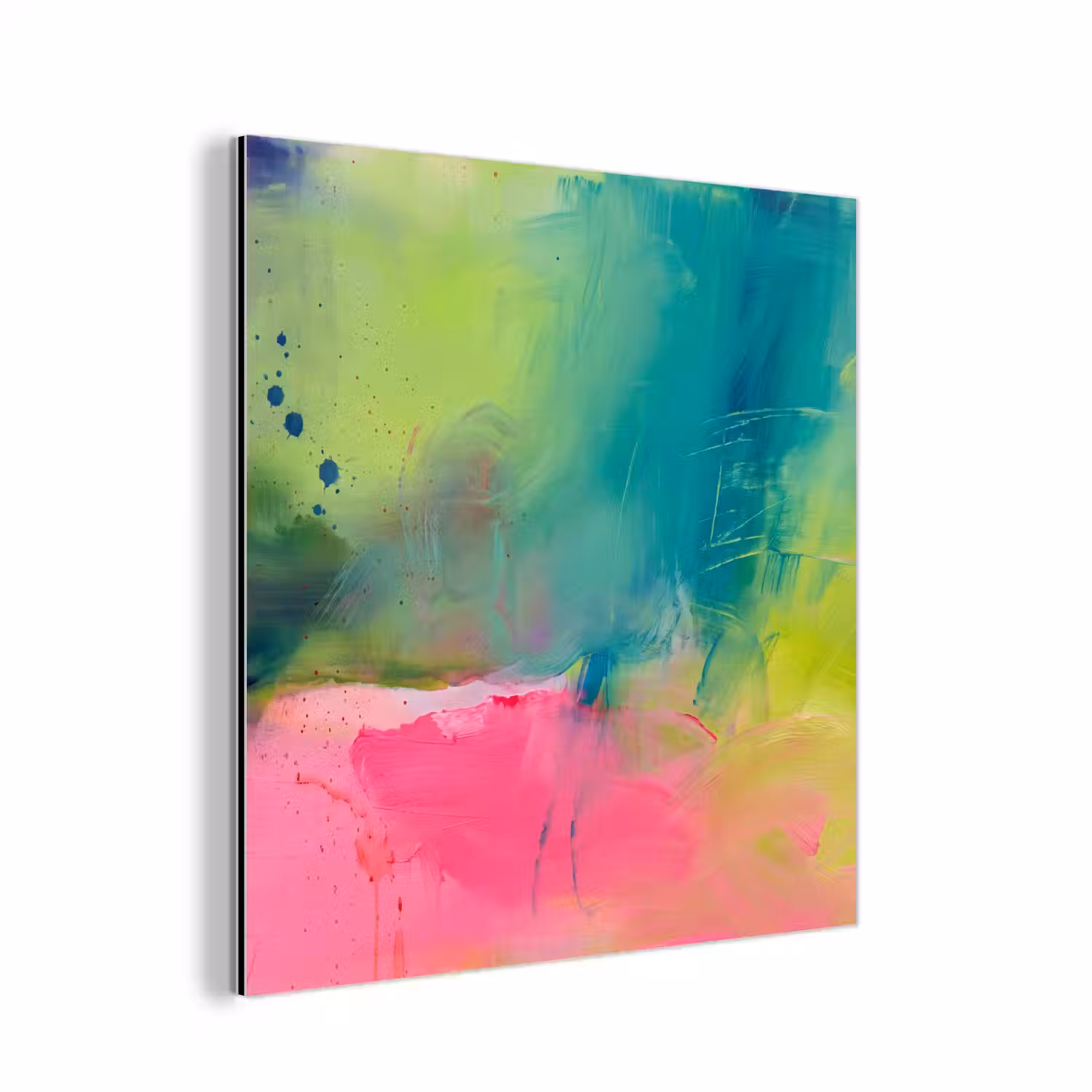 Abstract - Kleuren - Modern - Groen - Roze aluminium wit klein -3d