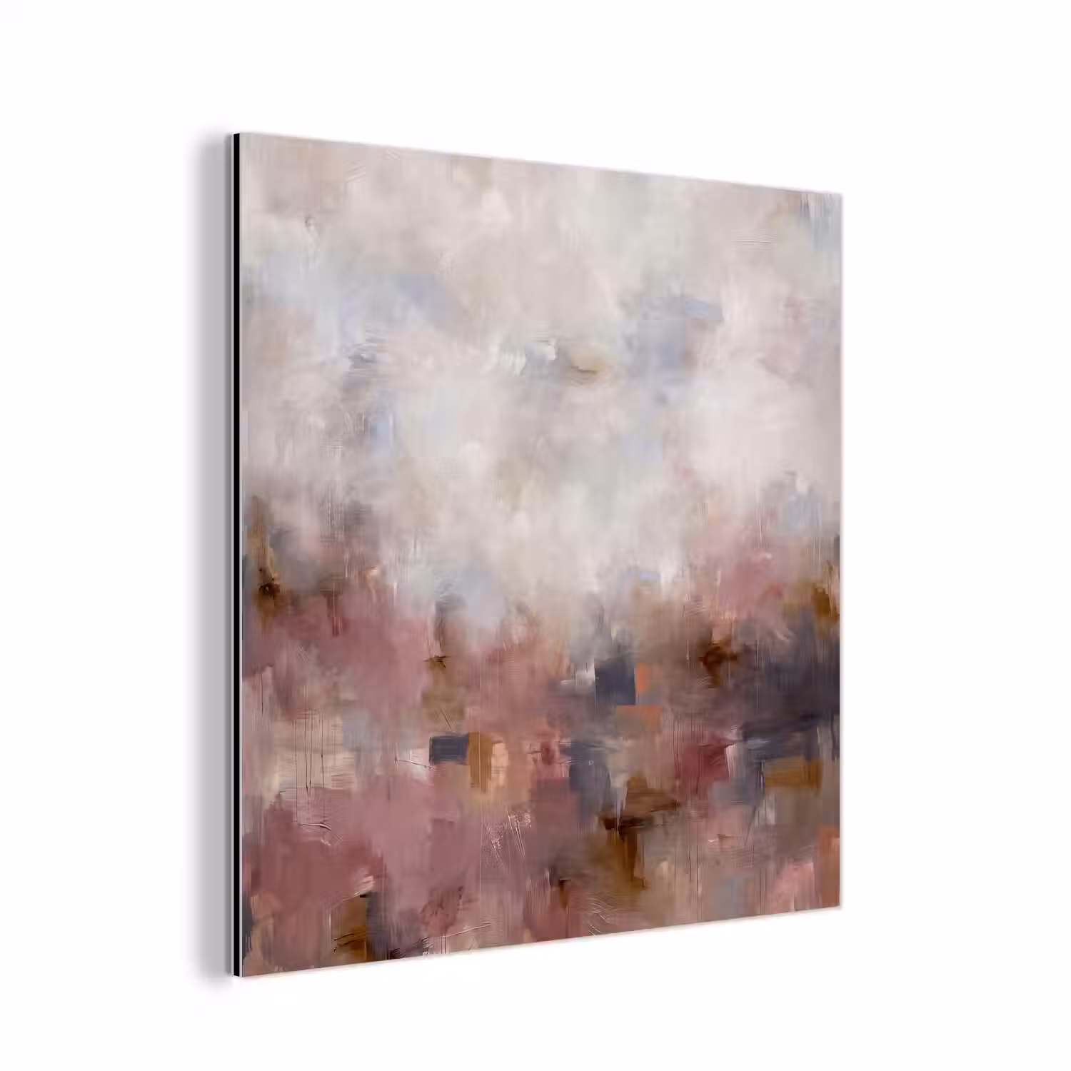 Abstract - Vloeiend - Kunst - Modern - Beige aluminium wit klein -3d