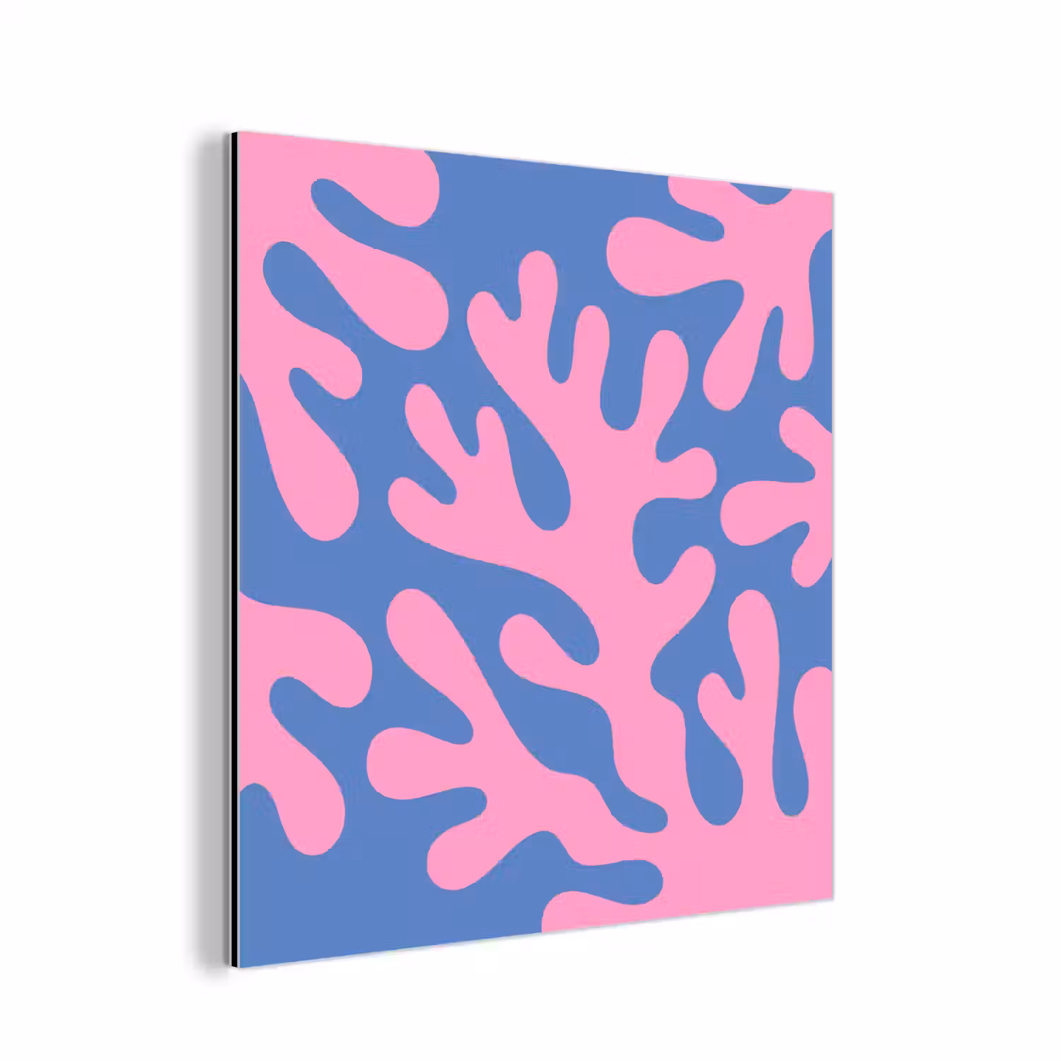 Abstract - Vormen - Roze - Blauw aluminium wit klein -3d