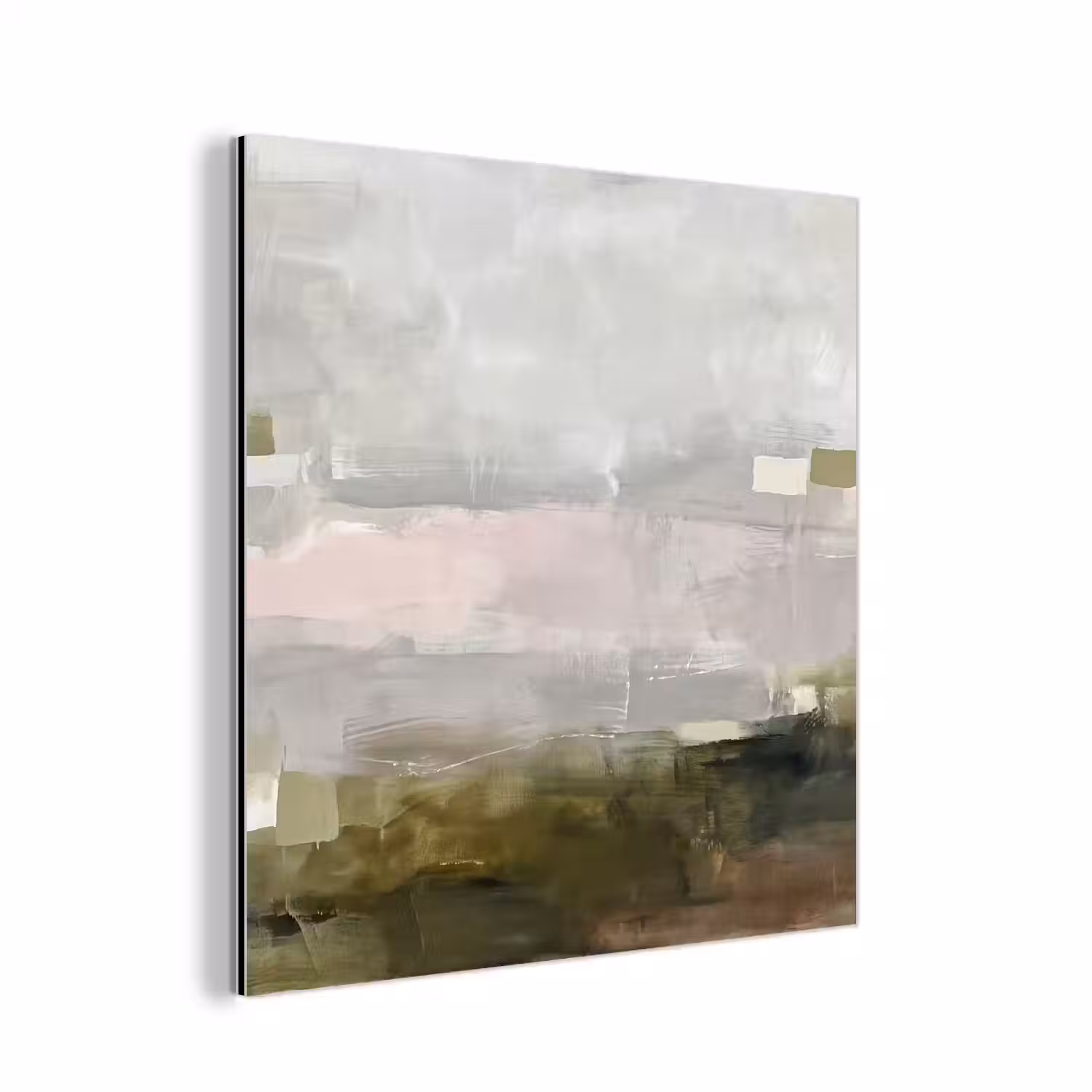 Abstract - Gelaagd - Kunst - Modern - Grijs-Groen aluminium wit klein -3d