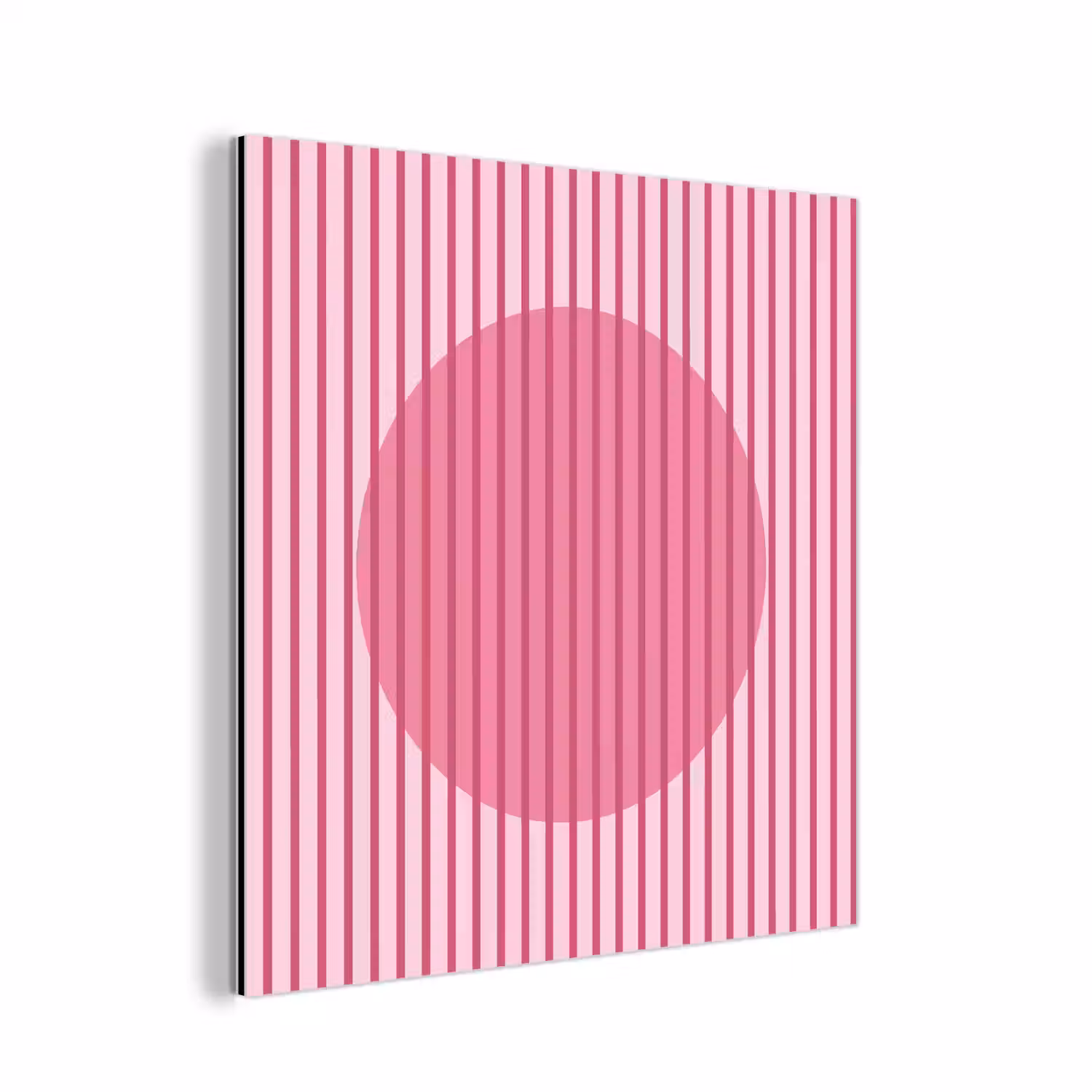 Abstract - Strepen - Ovaal - Roze - Modern aluminium wit klein -3d