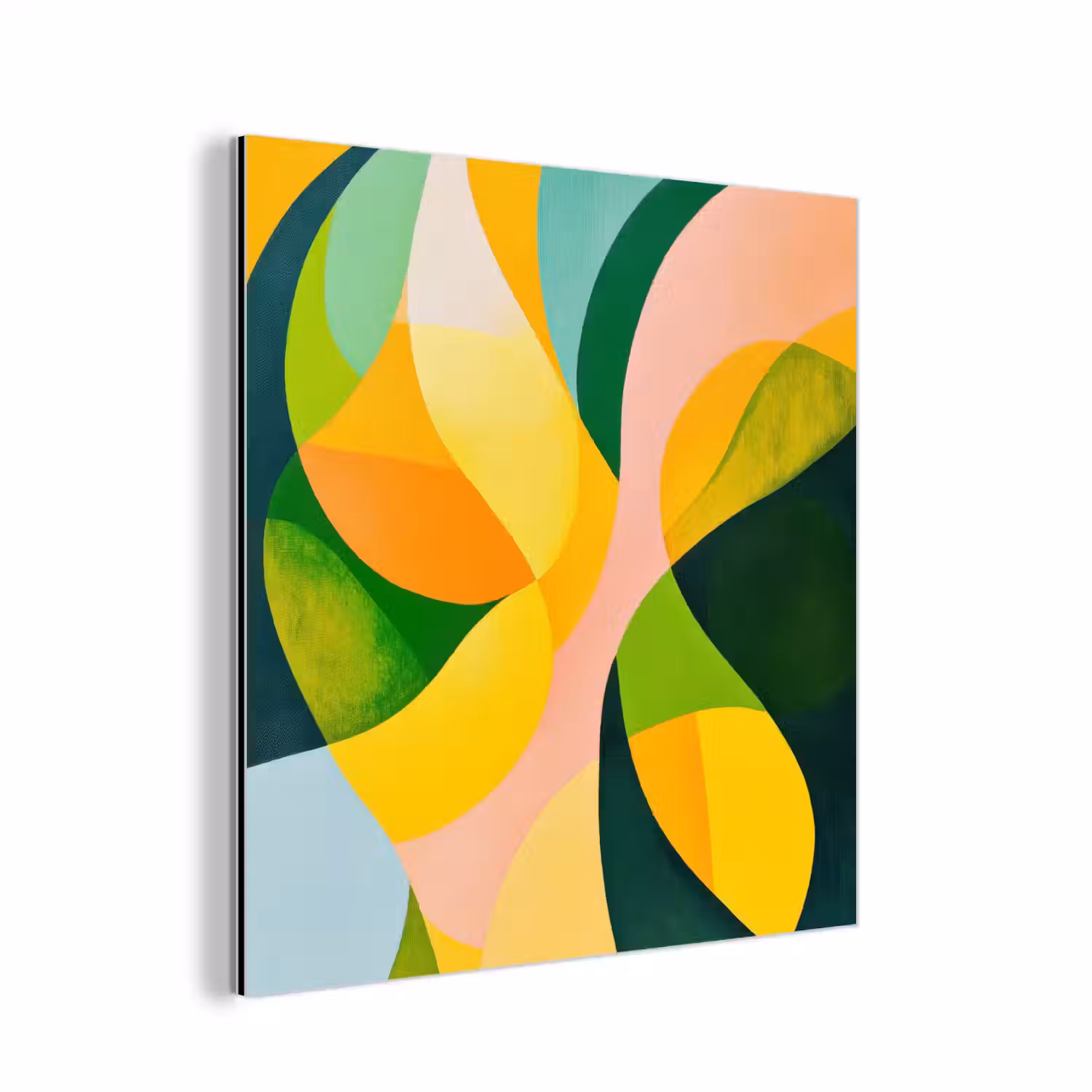 Abstract - Geel - Roze - Groen aluminium wit klein -3d