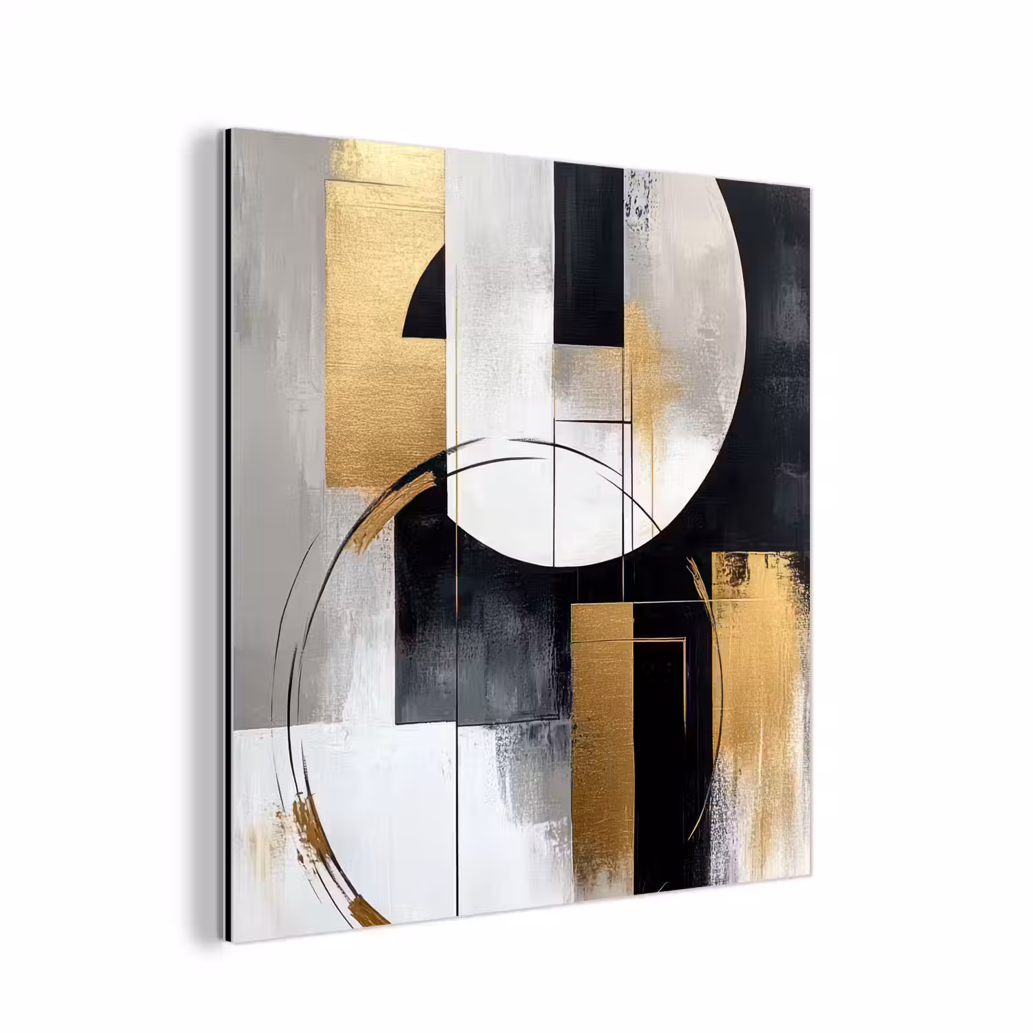Abstract - Goud - Zilver - Vormen - Aesthetic aluminium wit klein -3d