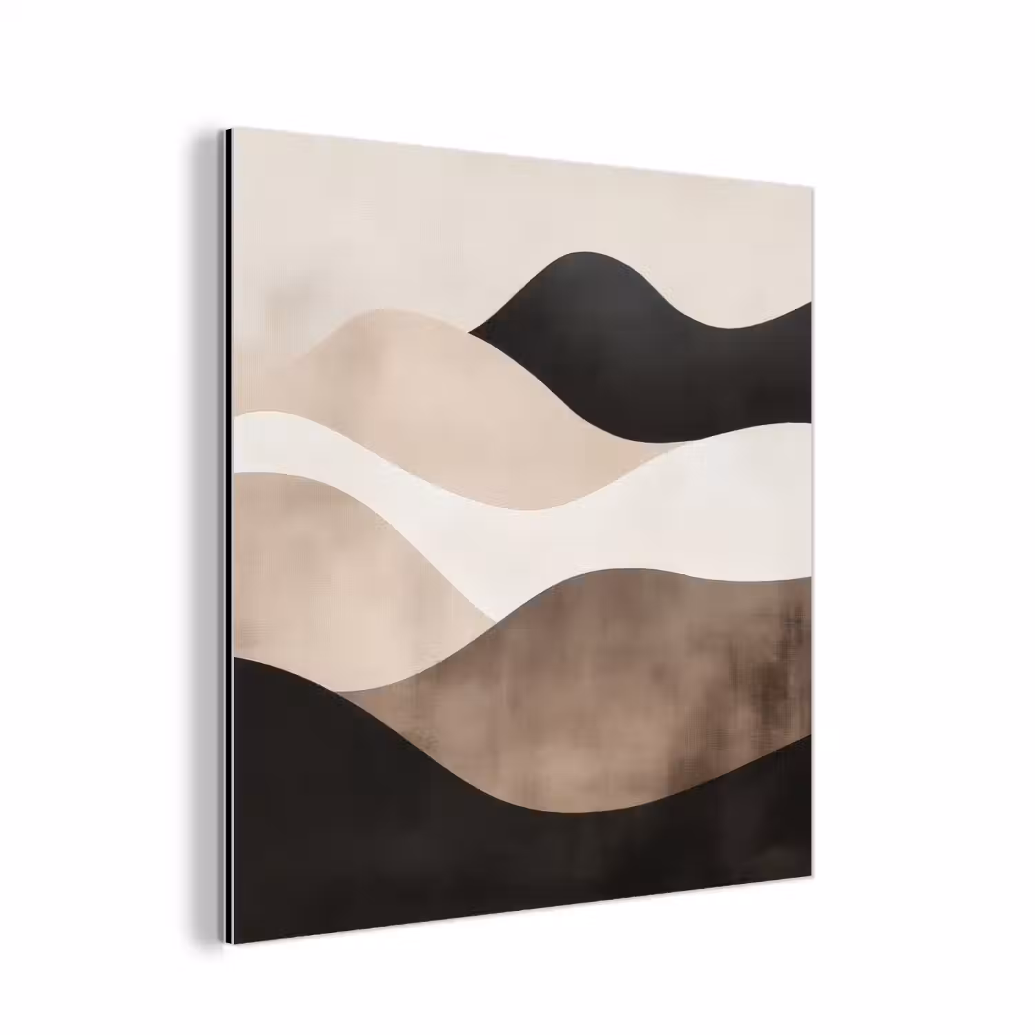 Abstract - Landschap - Golven - Crèmekleur aluminium wit klein -3d