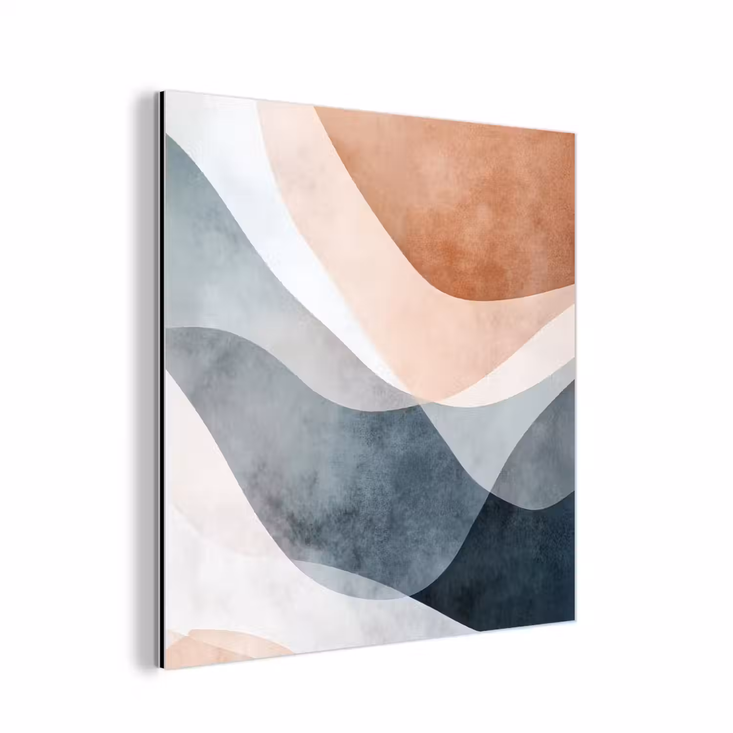 Abstract - Golven - Blauw aluminium wit klein -3d