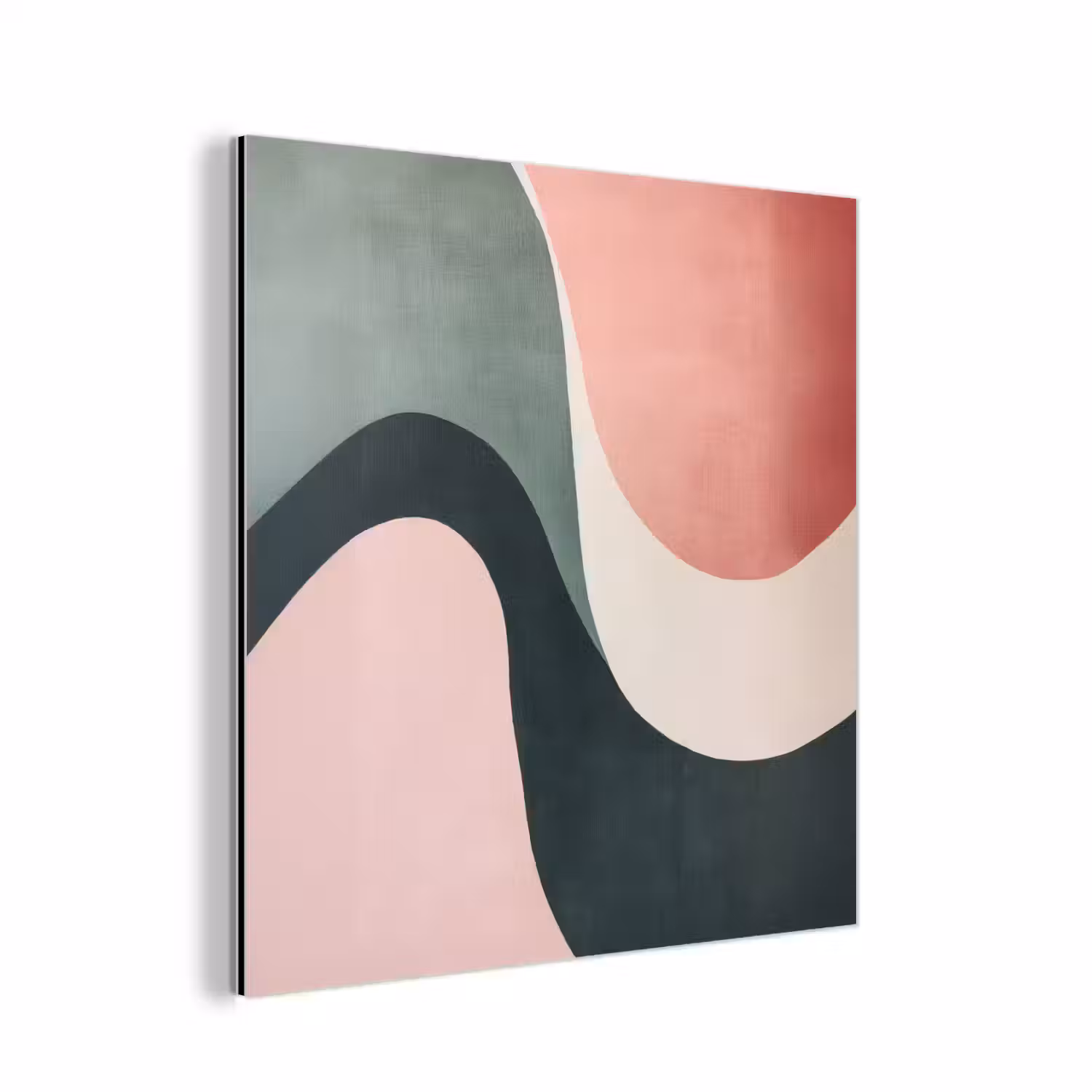 Abstract - Golven - Sierlijk - Roze aluminium wit klein -3d