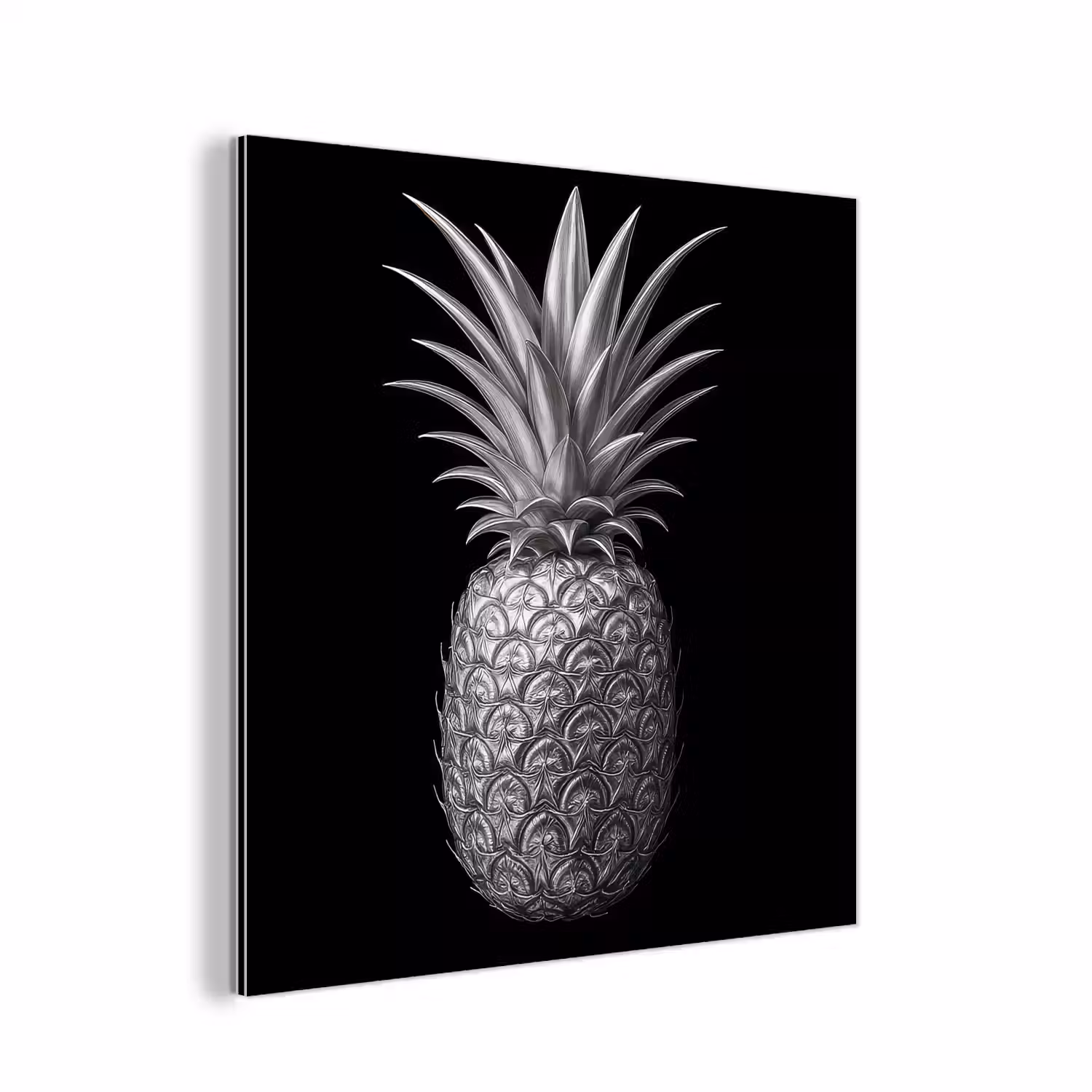 Ananas - Gedetailleerd - Bladeren aluminium wit klein -3d