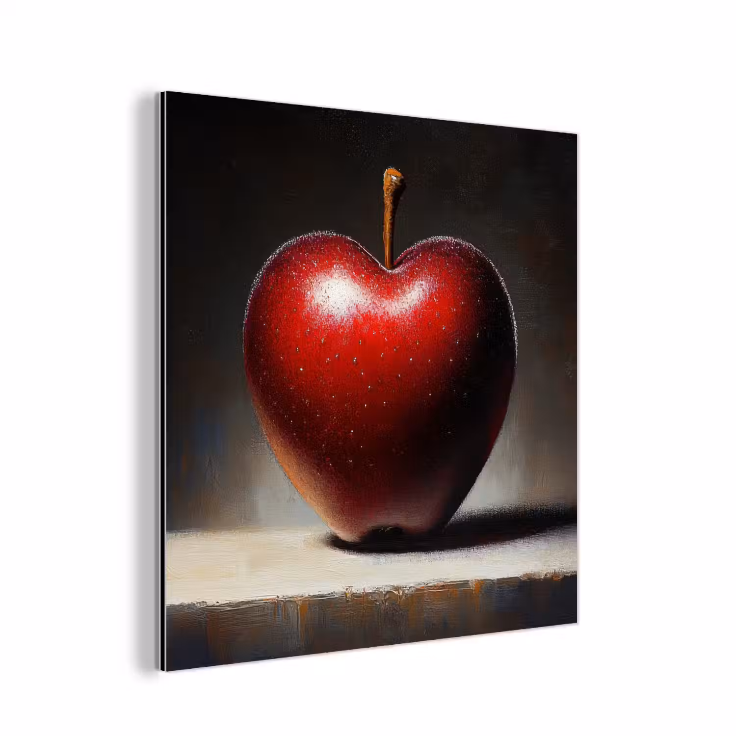 Apple - Hart - Rood aluminium wit klein -3d