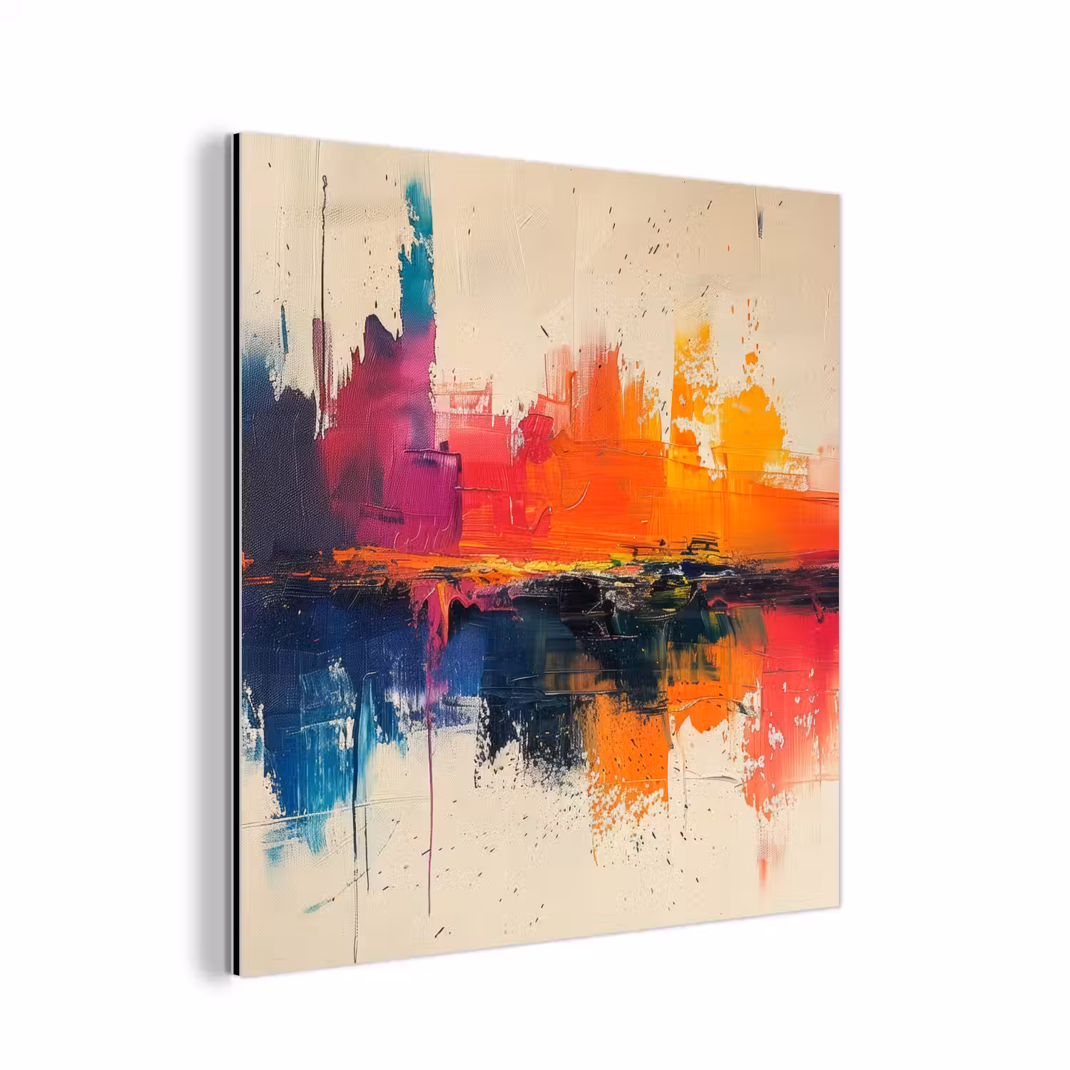 Watercolor - Kunst - Modern aluminium wit klein -3d