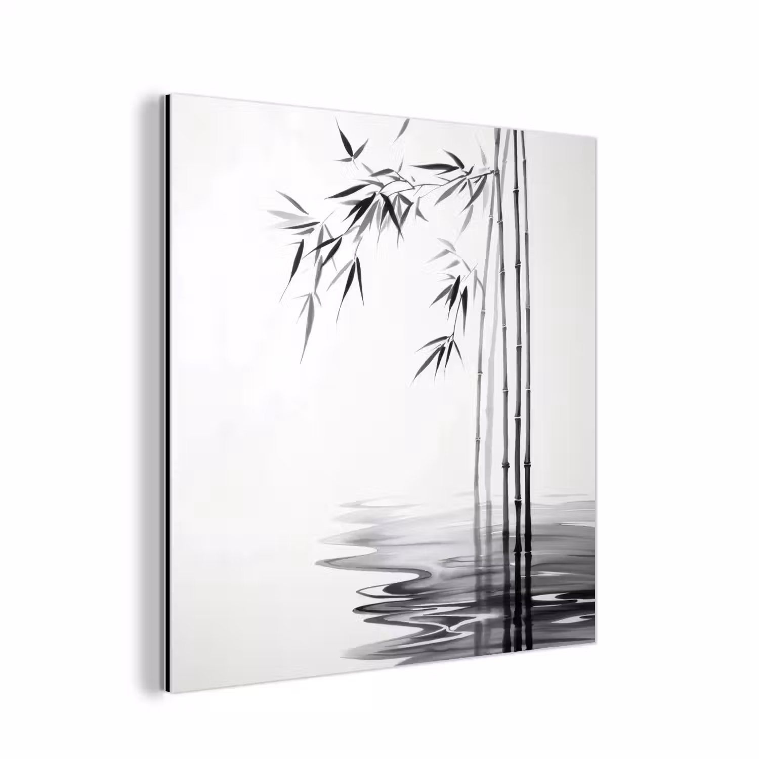 Bamboestammen - Water - Minimalistisch - Wit aluminium wit klein -3d