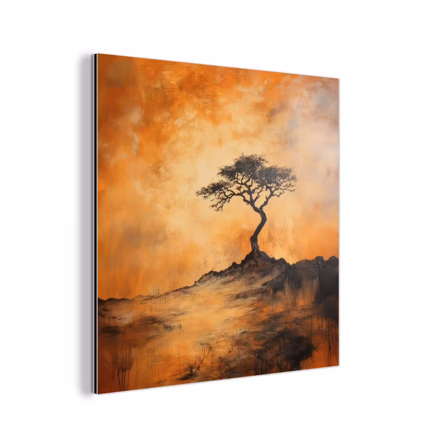 Boom - Landschap - Oranje aluminium wit klein -3d