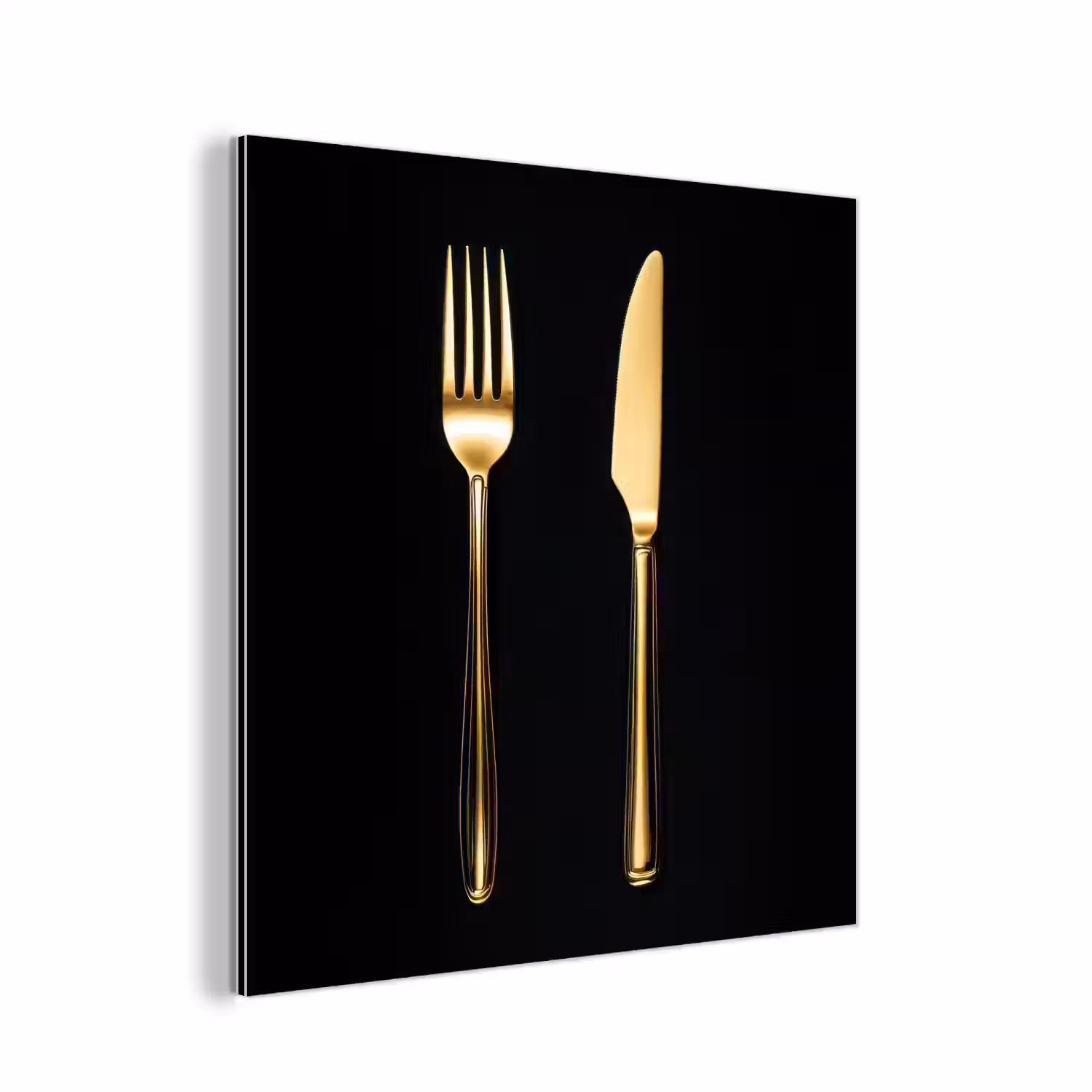Bestek - Goud - Mes - Vork aluminium wit klein -3d