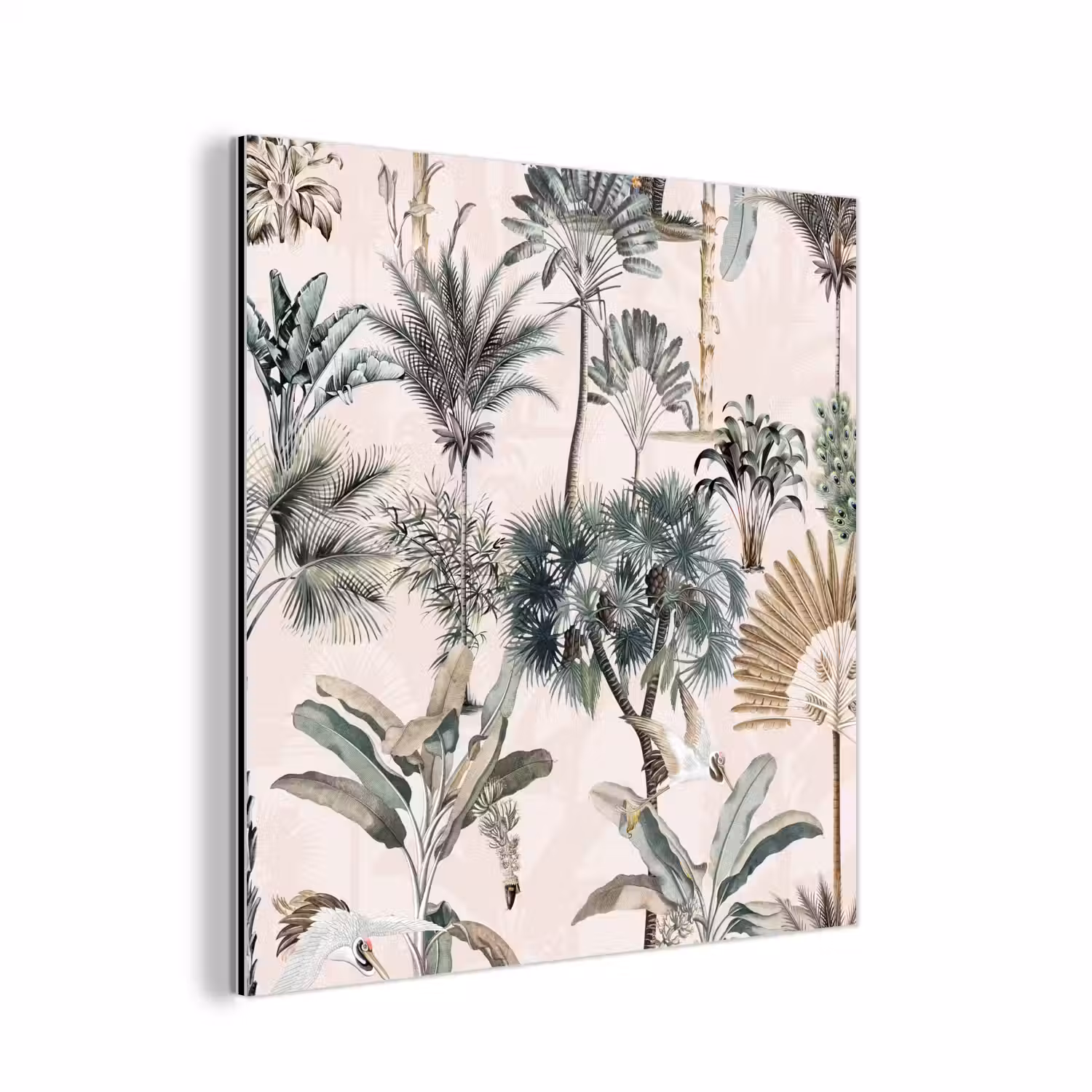 Bladeren - Monstera - Jungle - Tropical aluminium wit klein -3d
