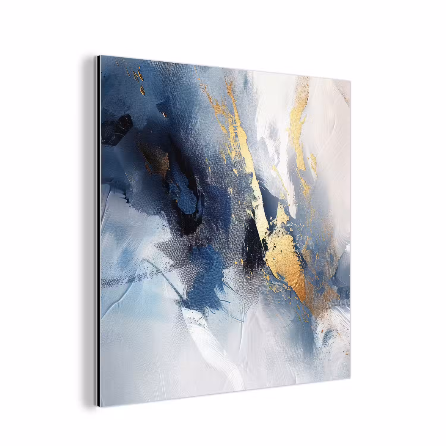 Blauw - Modern - Marmer - Abstract - Goud aluminium wit klein -3d
