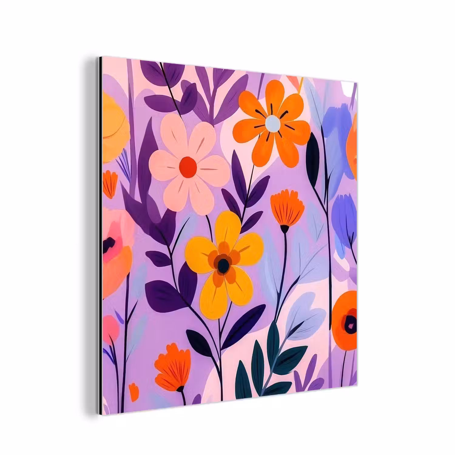 Bloemen - Kleurrijk - Bladeren aluminium wit klein -3d