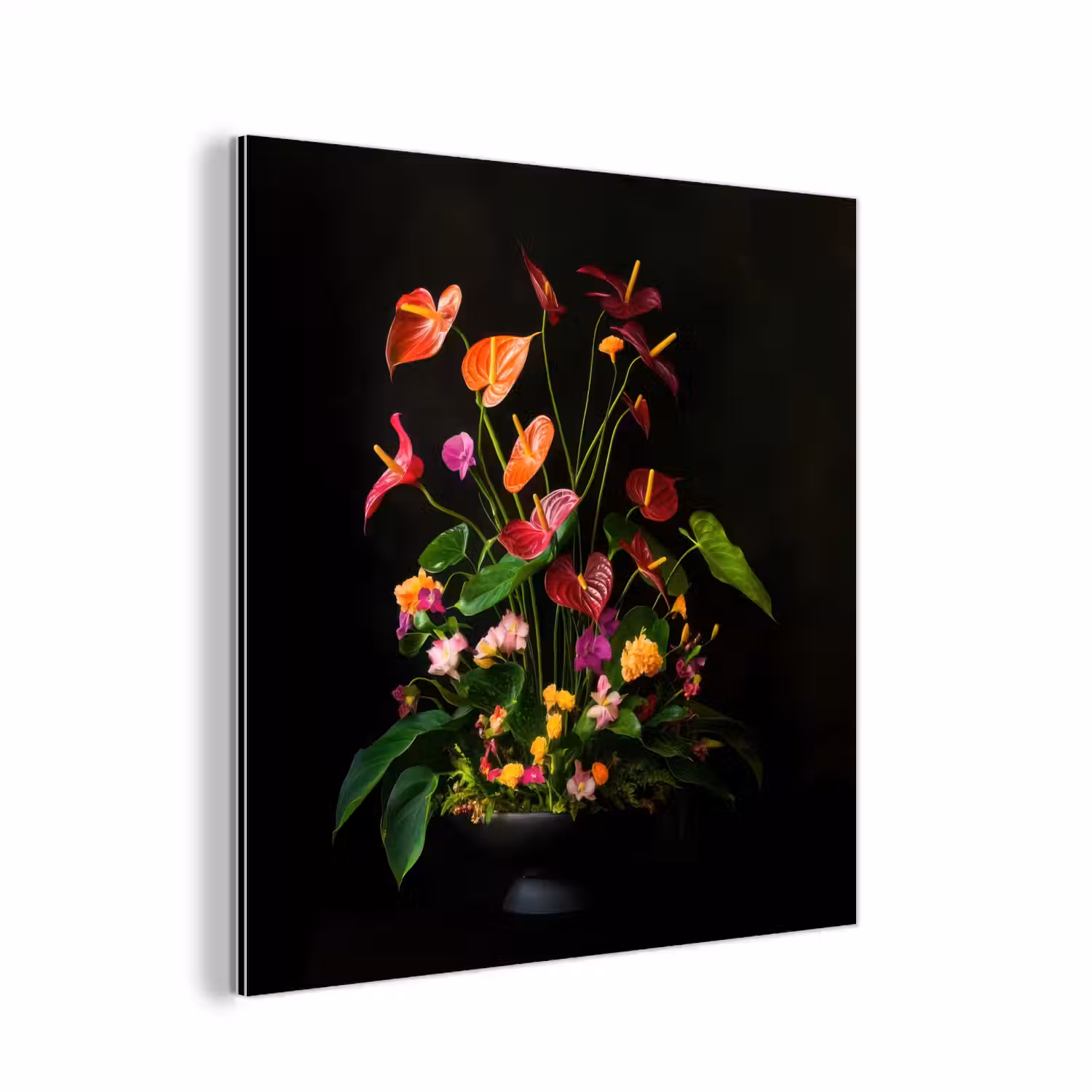 Bloemen - Vaas - Kleurrijk aluminium wit klein -3d