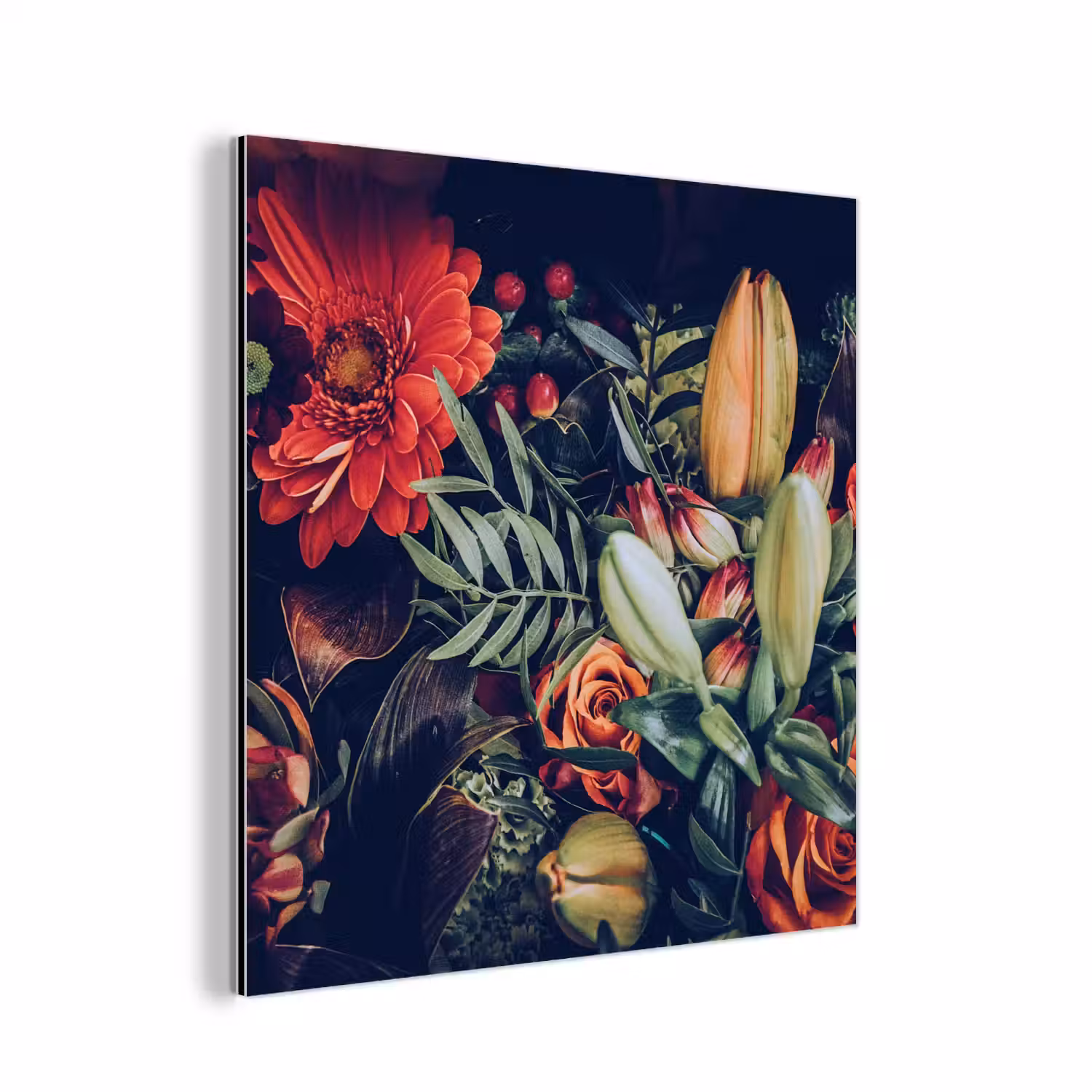 Boeket - Stilleven - Bloemen - Planten - Rood aluminium wit klein -3d