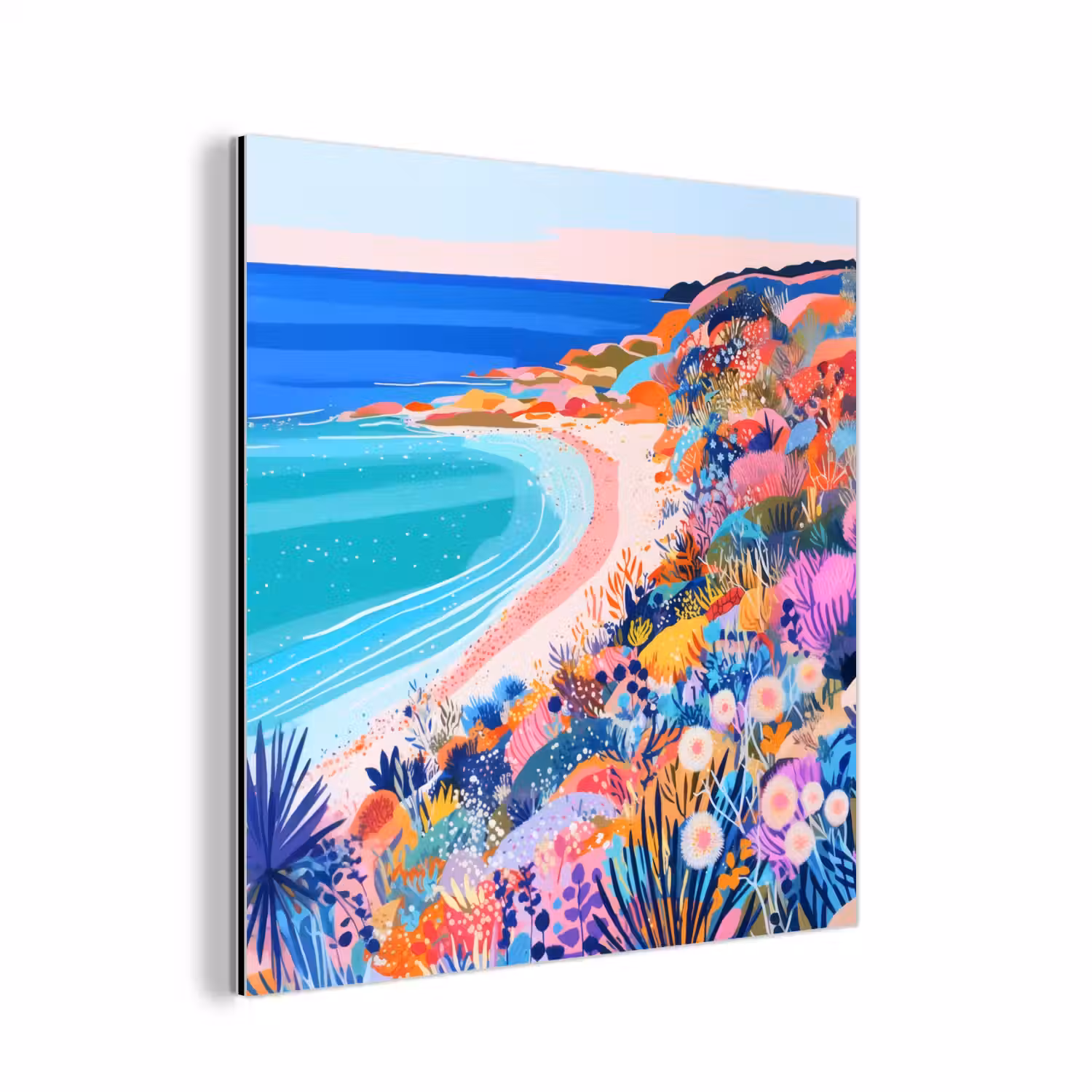 Bloemenweide - Zee - Zomers aluminium wit klein -3d
