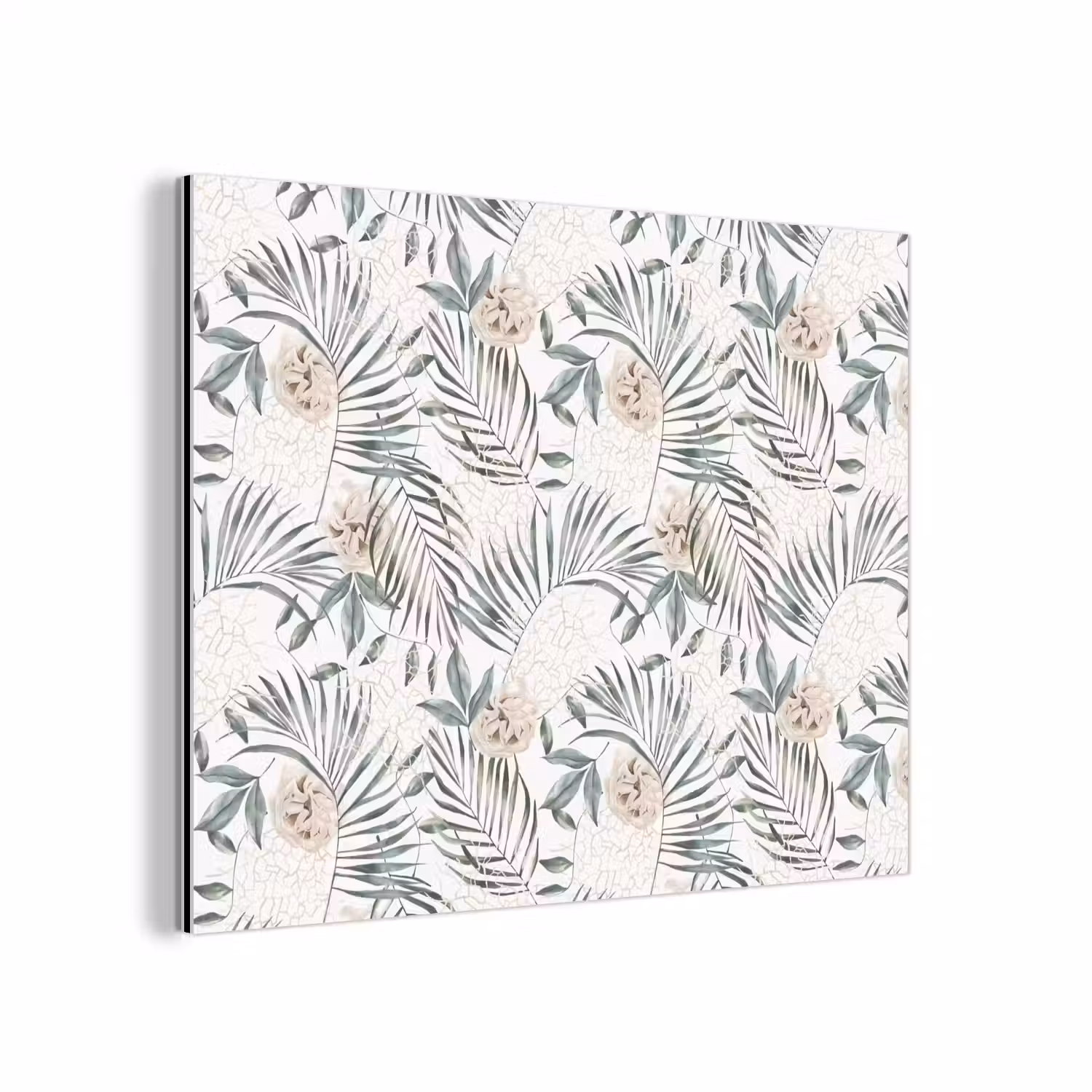 Boho - Jungle - Bloemen - Bladeren aluminium wit klein -3d