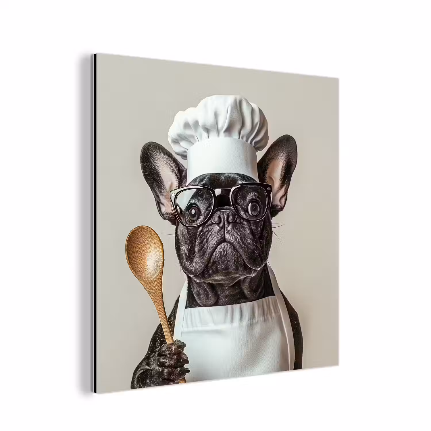 Bril - Hond - Kok aluminium wit klein -3d